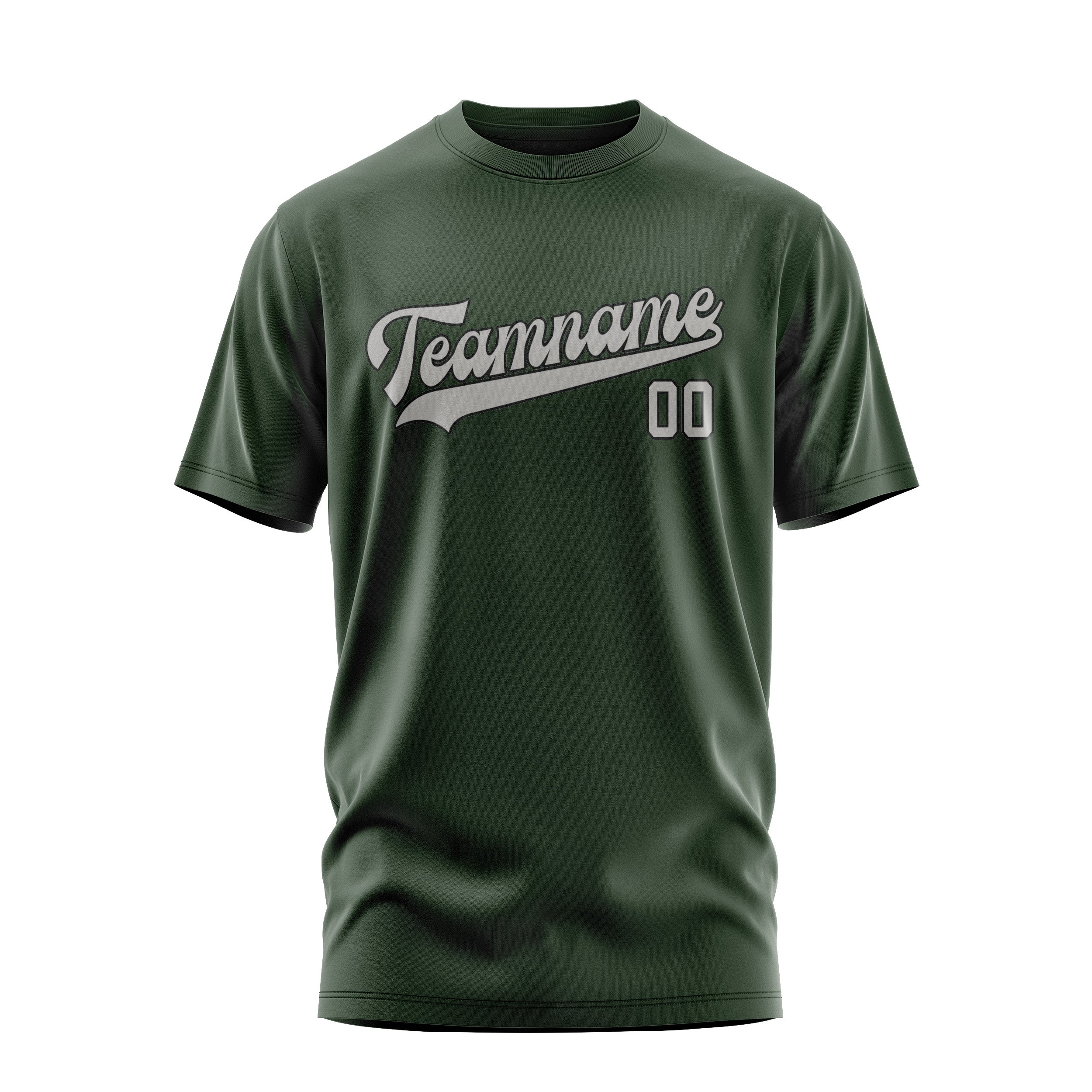 Custom Dark Green Gray T-Shirt