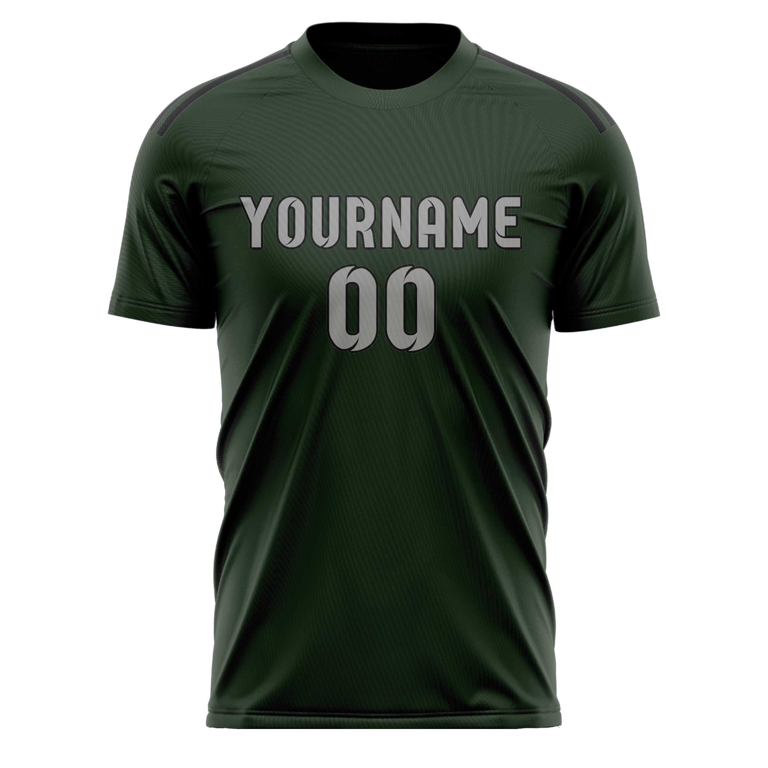Custom Dark Green Gray Soccer Jersey