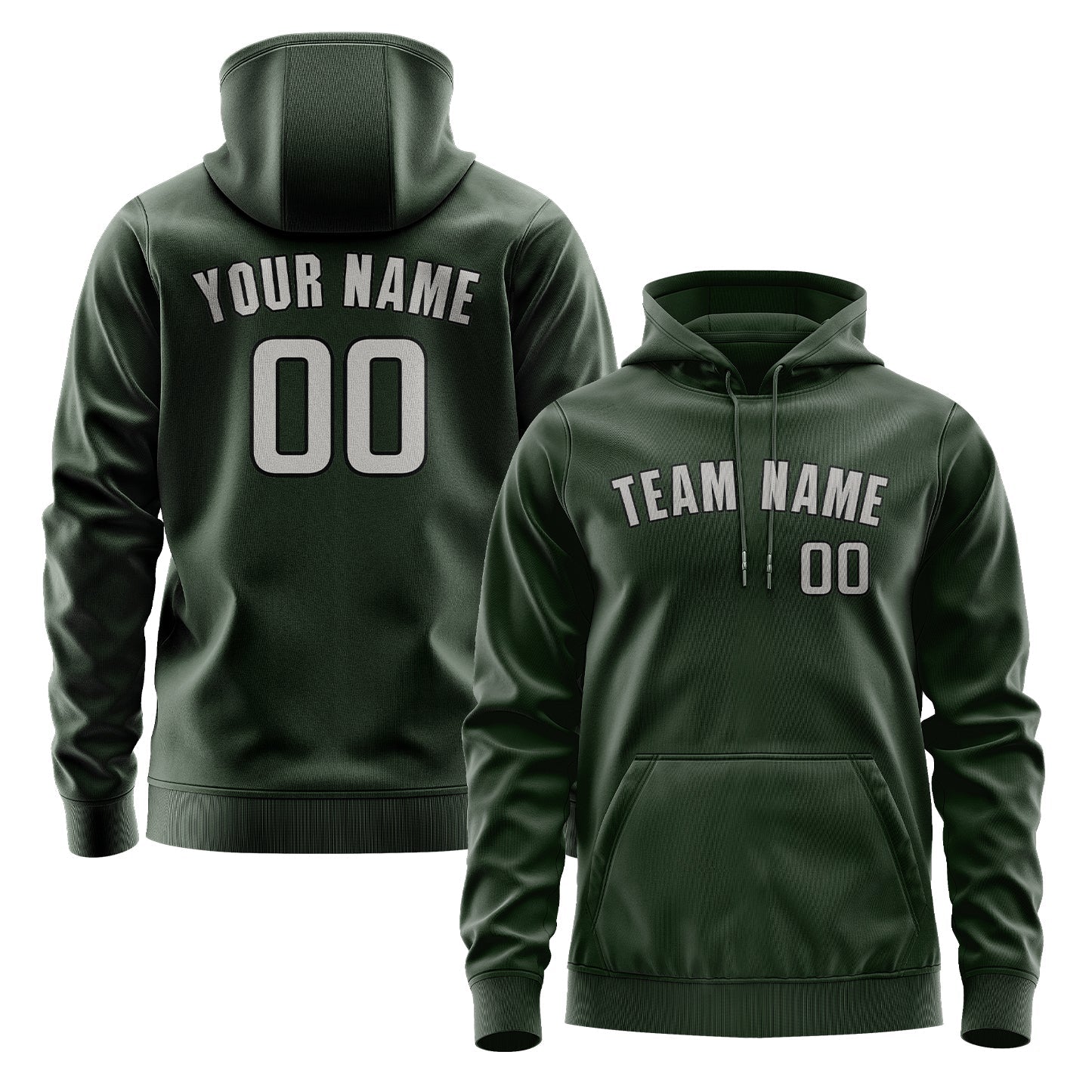 Custom Dark Green Gray Hoodie