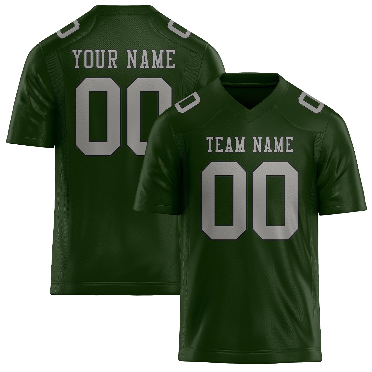 Custom Dark Green Gray Football Jersey