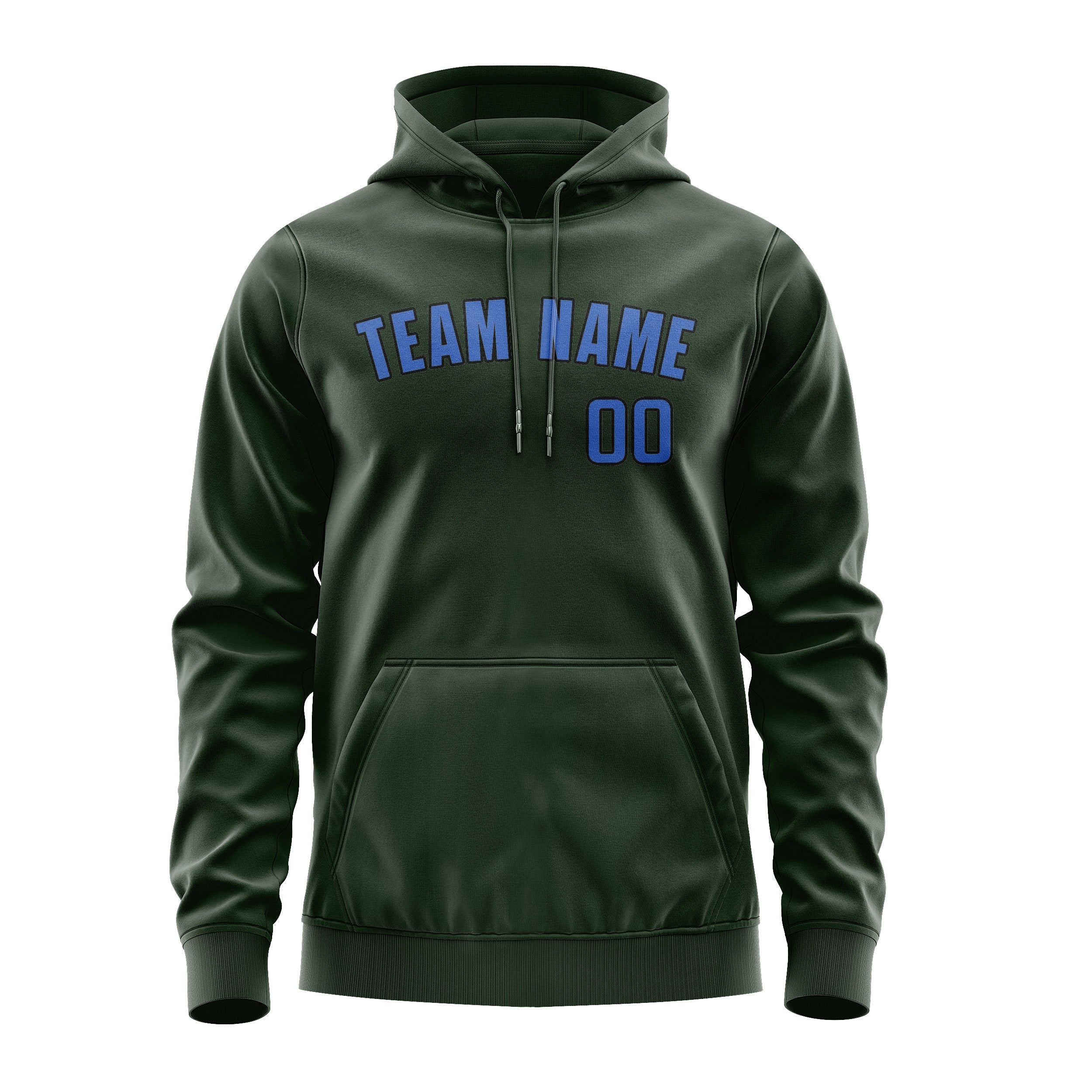 Custom Dark Green Sky Blue Hoodie