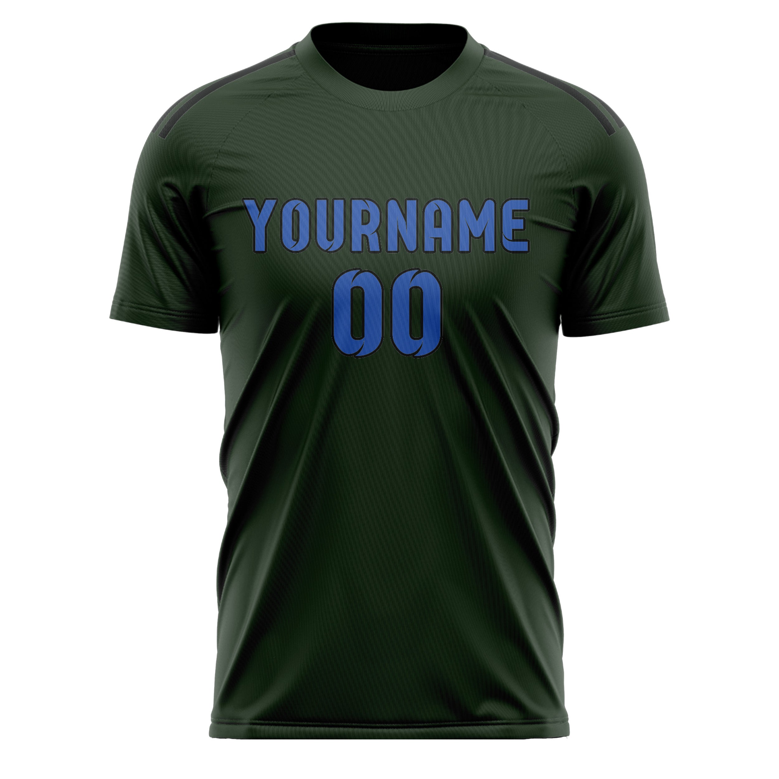 Custom Dark Green Sky Blue Soccer Jersey