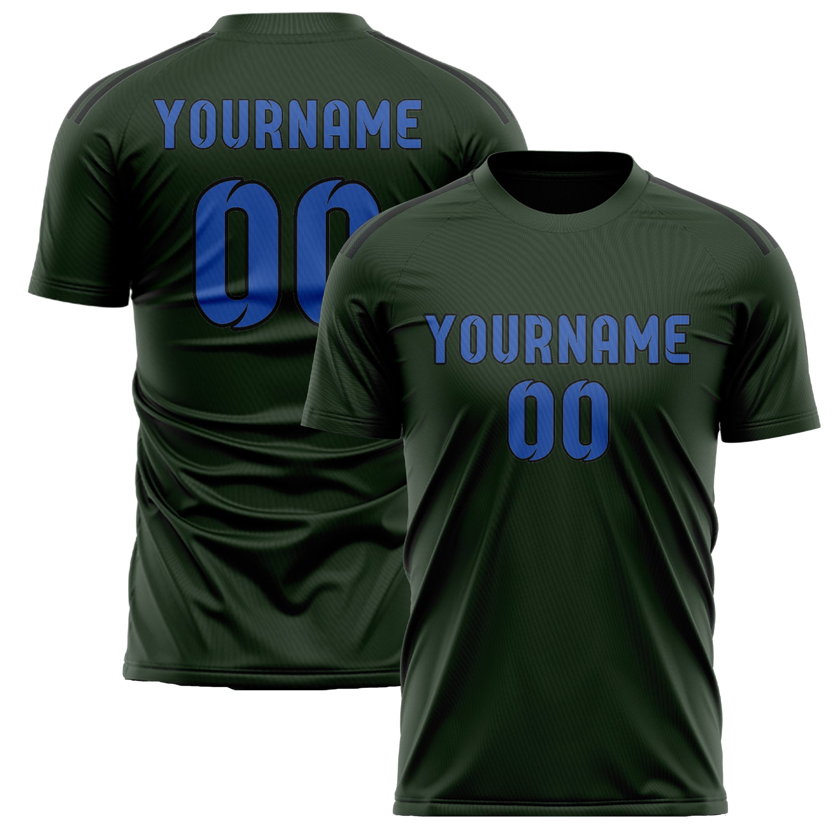 Custom Dark Green Sky Blue Soccer Jersey