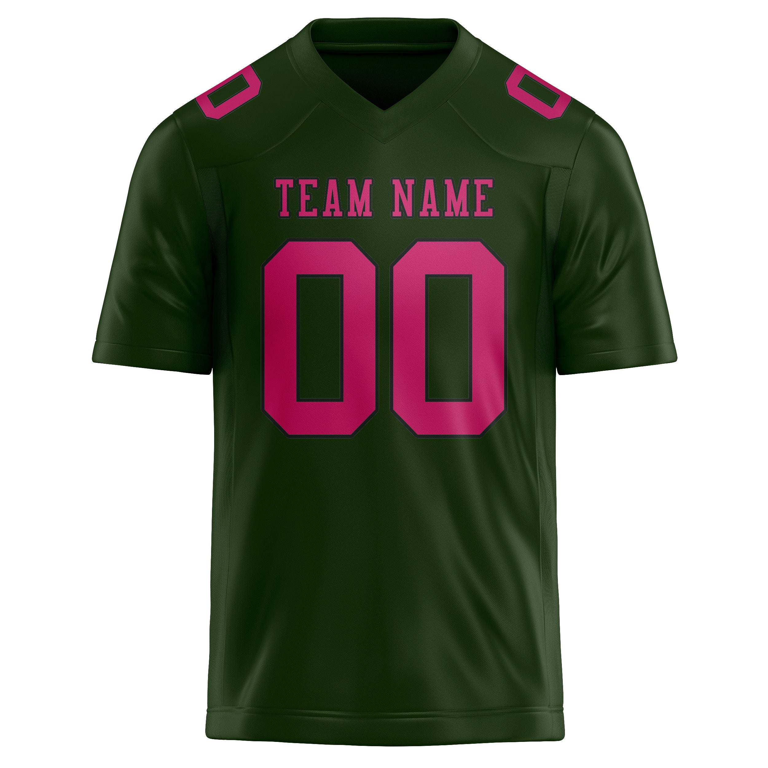 Custom Dark Green Pink Football Jersey