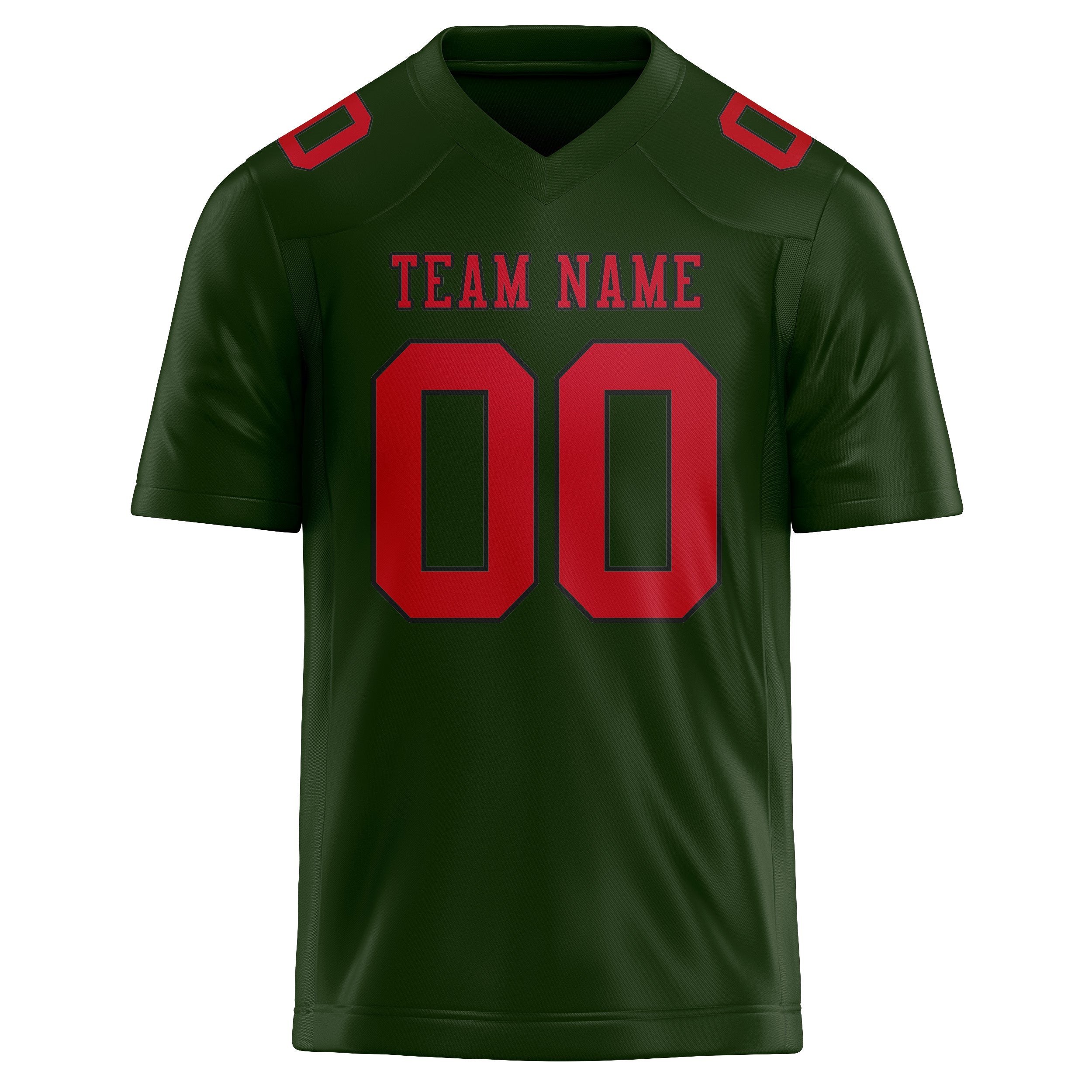 Custom Dark Green Red Football Jersey