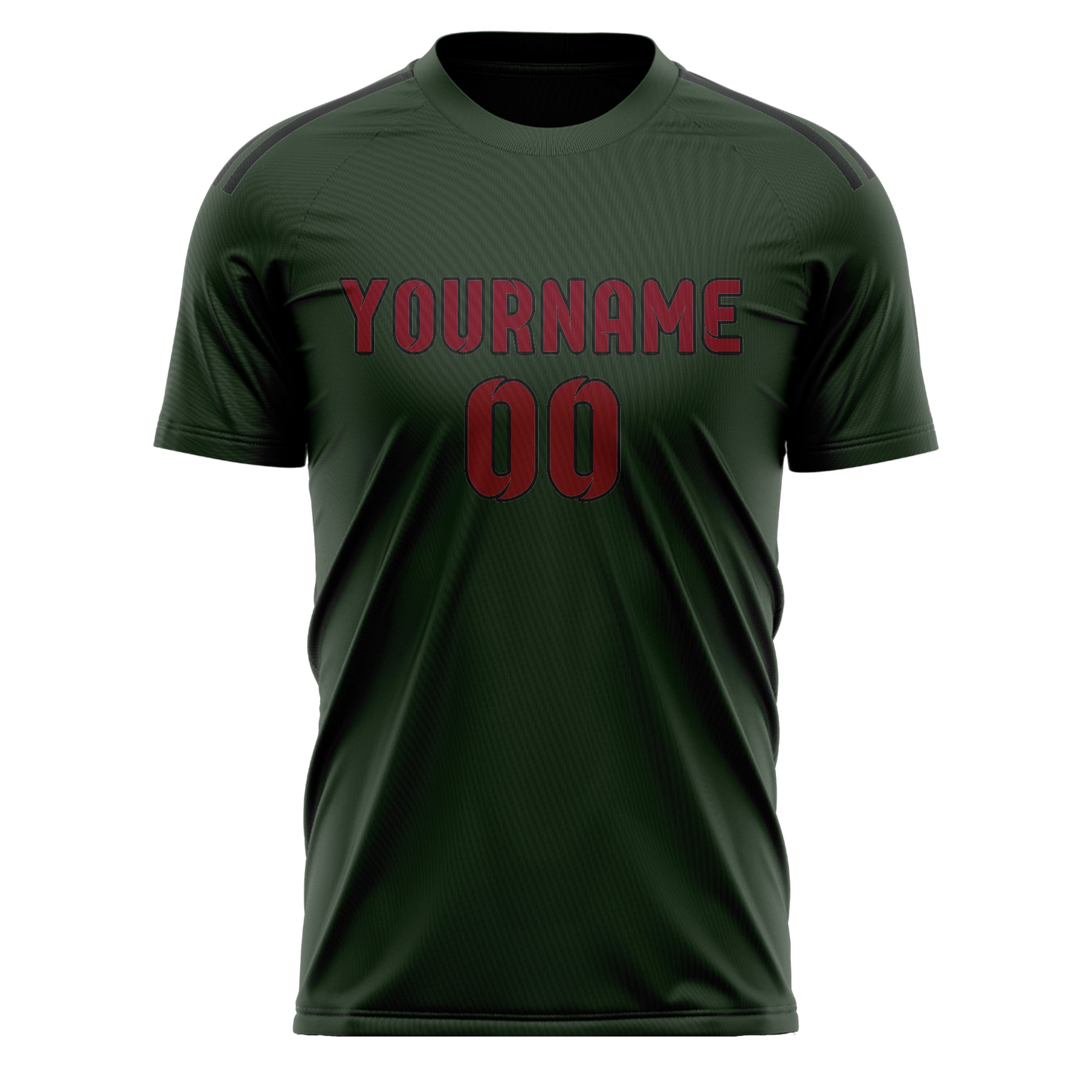 Custom Dark Green Crimson Red Soccer Jersey