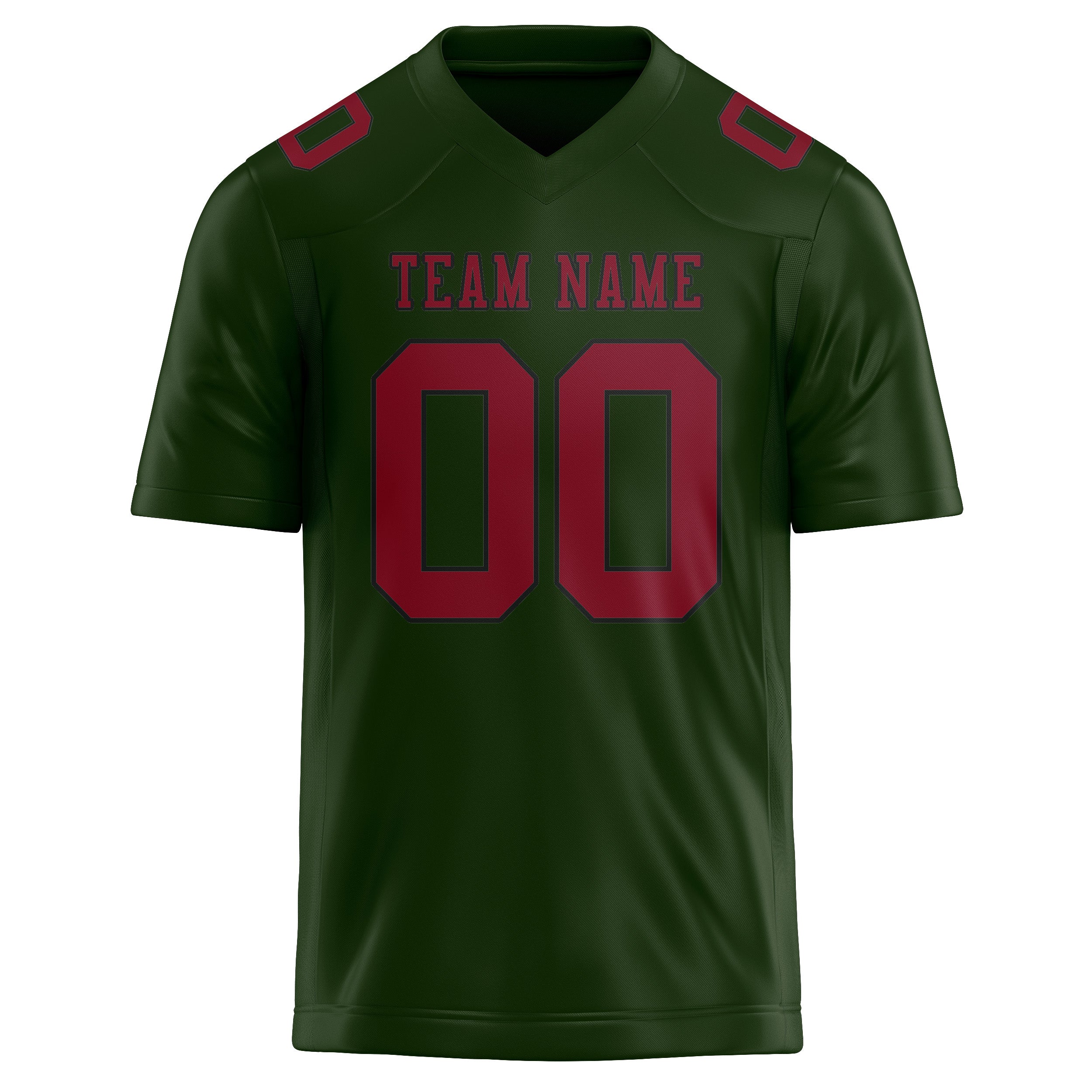 Custom Dark Green Crimson Red Football Jersey