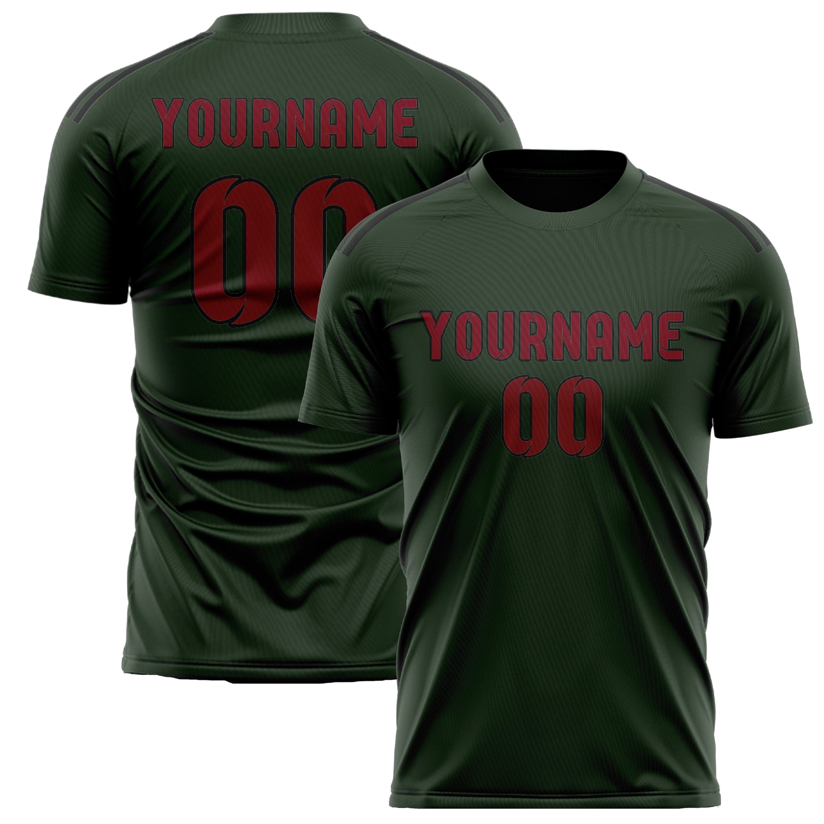 Custom Dark Green Crimson Red Soccer Jersey