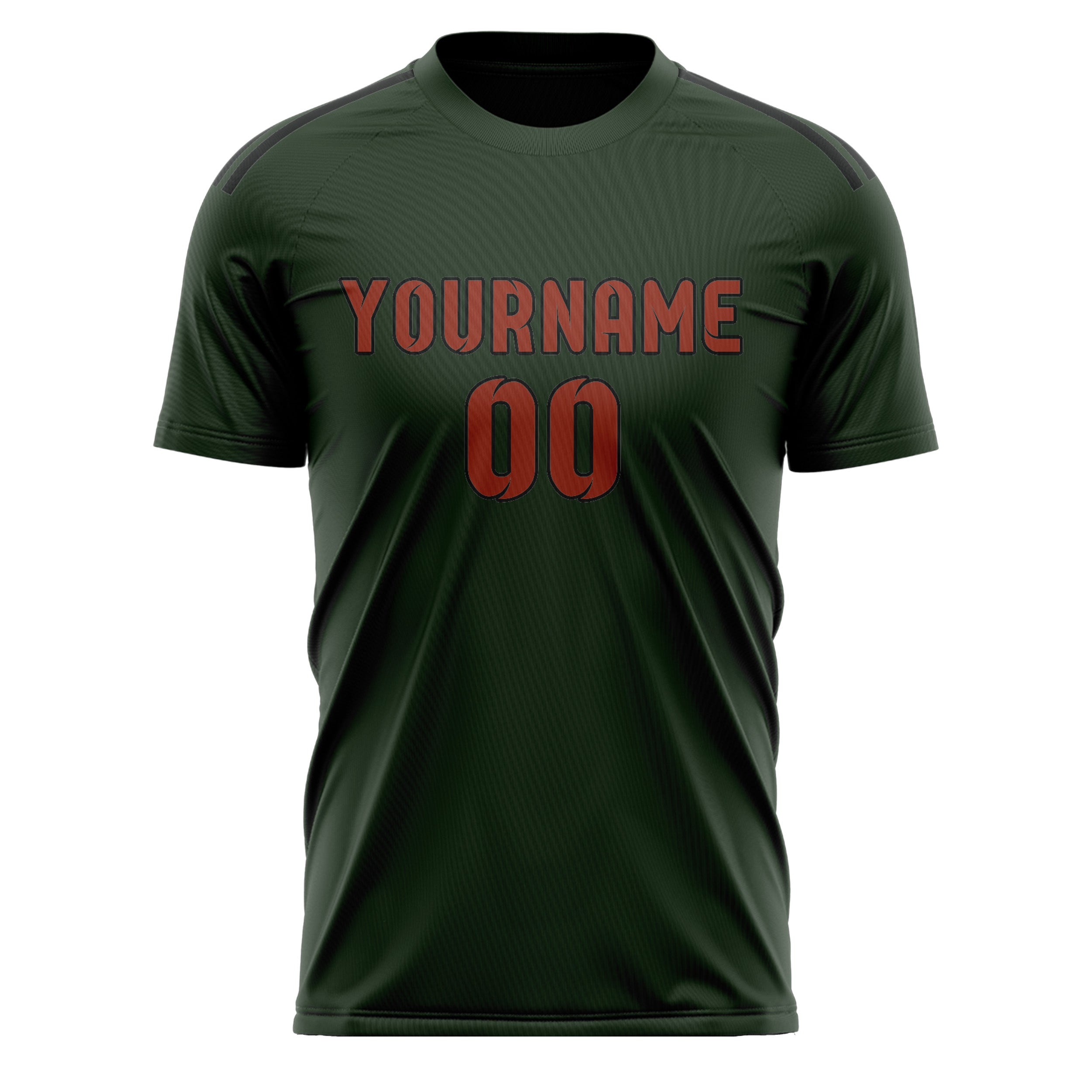 Custom Dark Green Coral Red Soccer Jersey