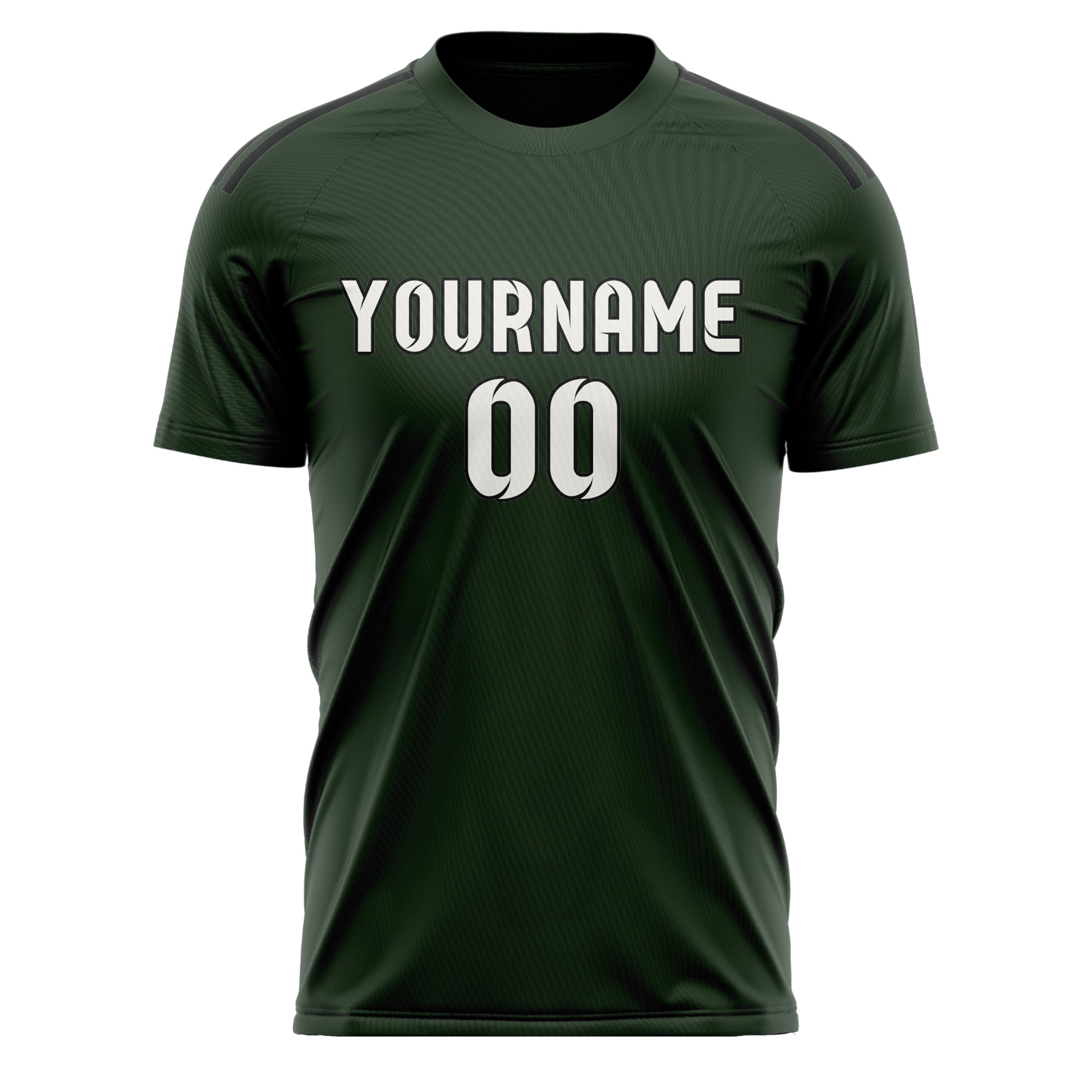 Custom Dark Green White Soccer Jersey