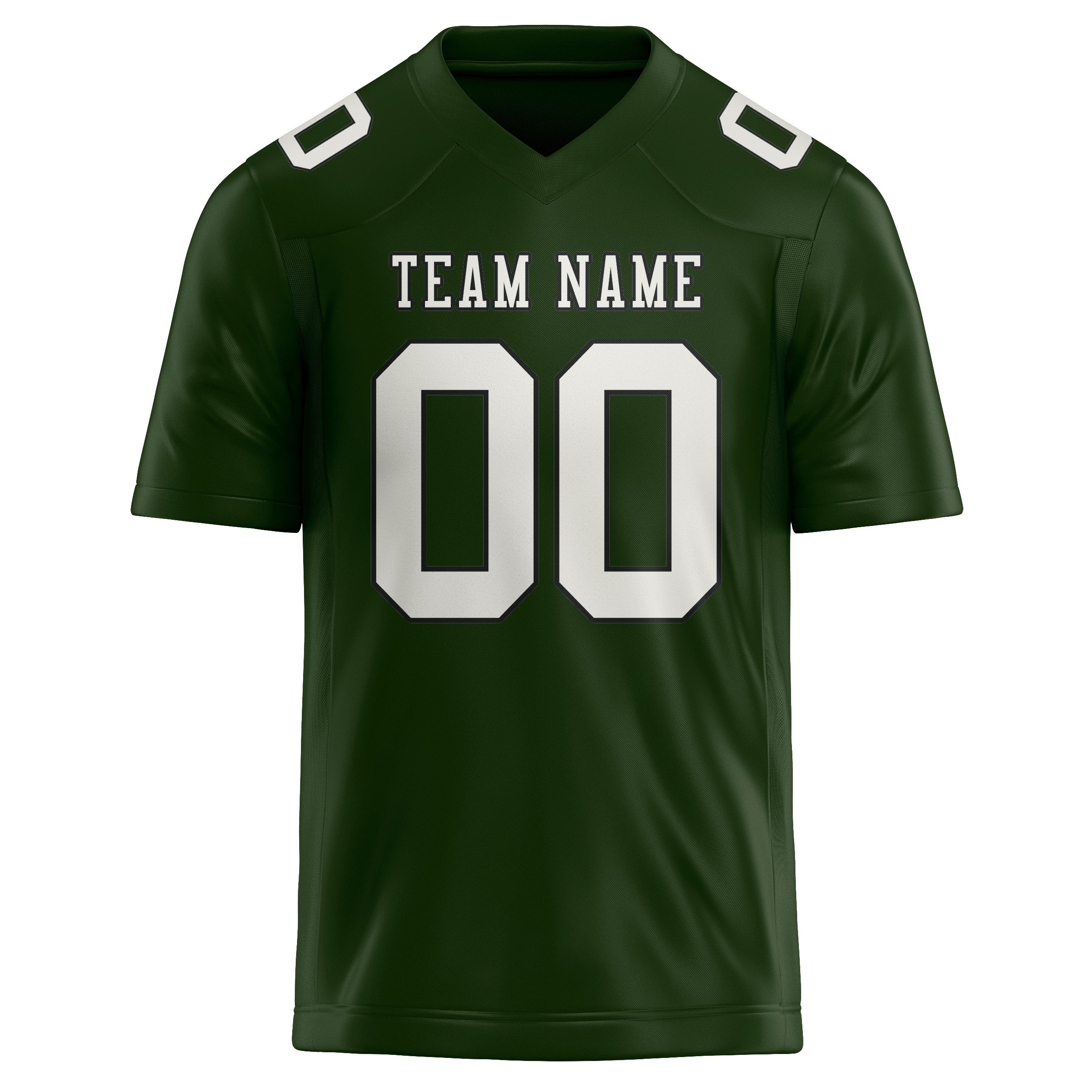 Custom Dark Green White Football Jersey