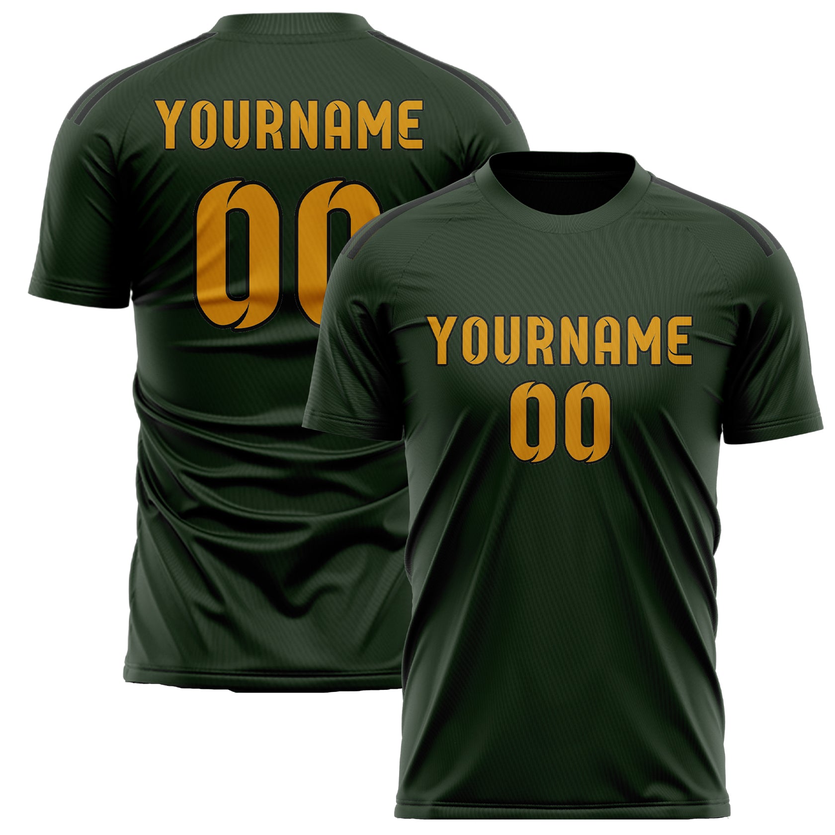 Custom Dark Green Yellow Soccer Jersey