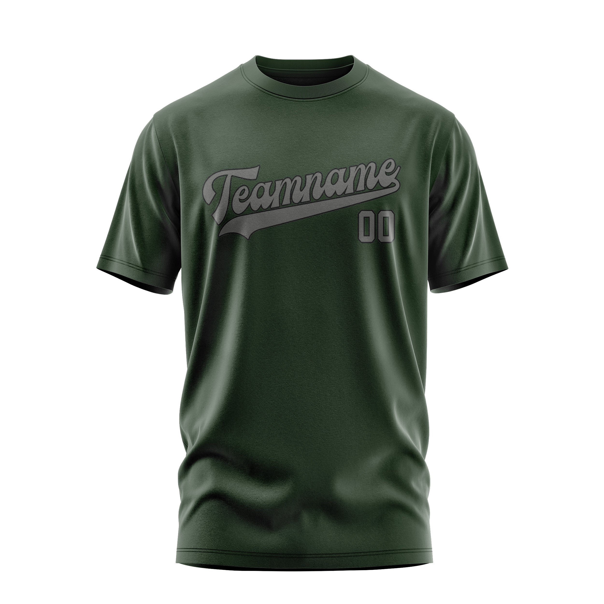 Custom Dark Green Dark Grey T-Shirt
