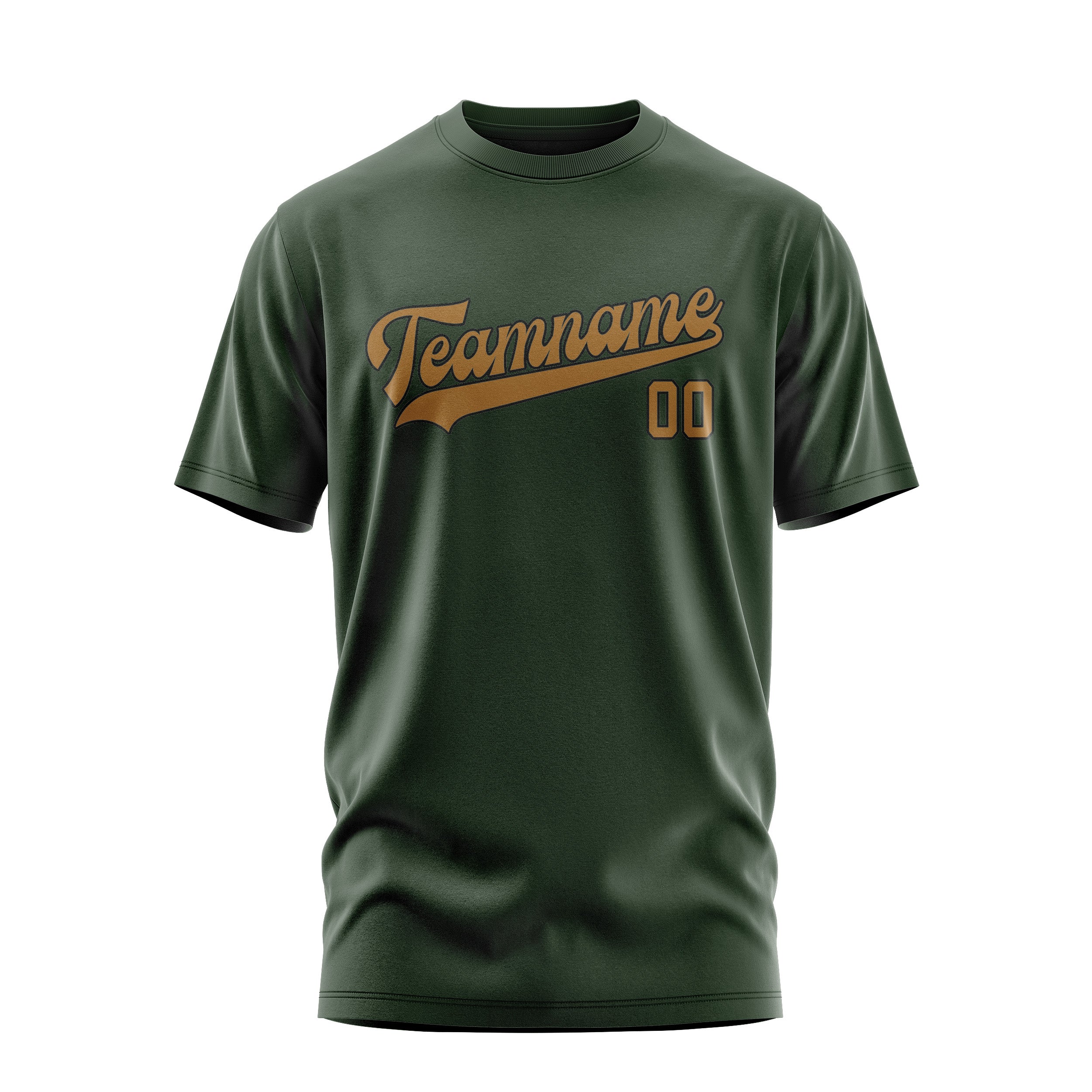 Custom Dark Green Khaki T-Shirt