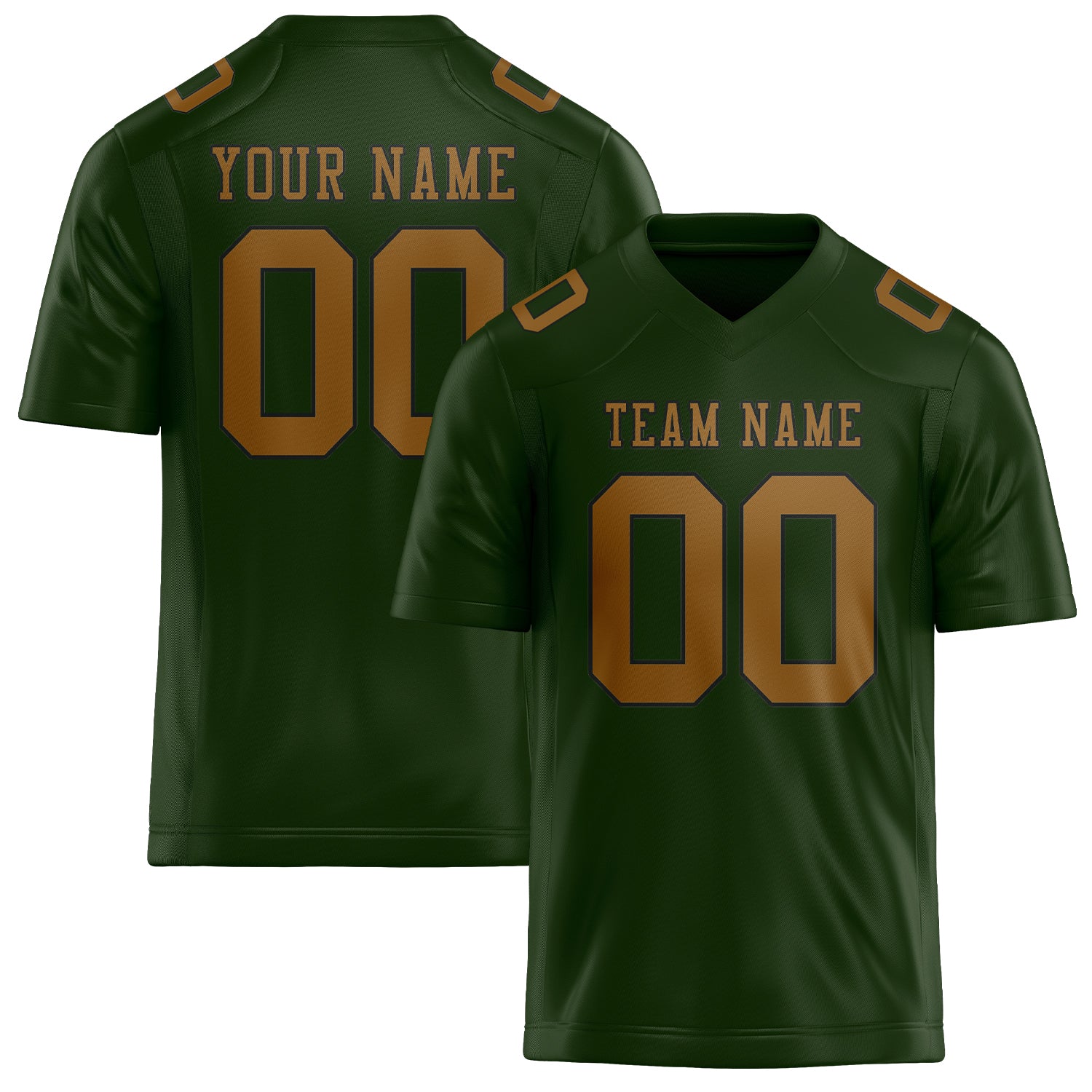 Custom Dark Green Khaki Football Jersey