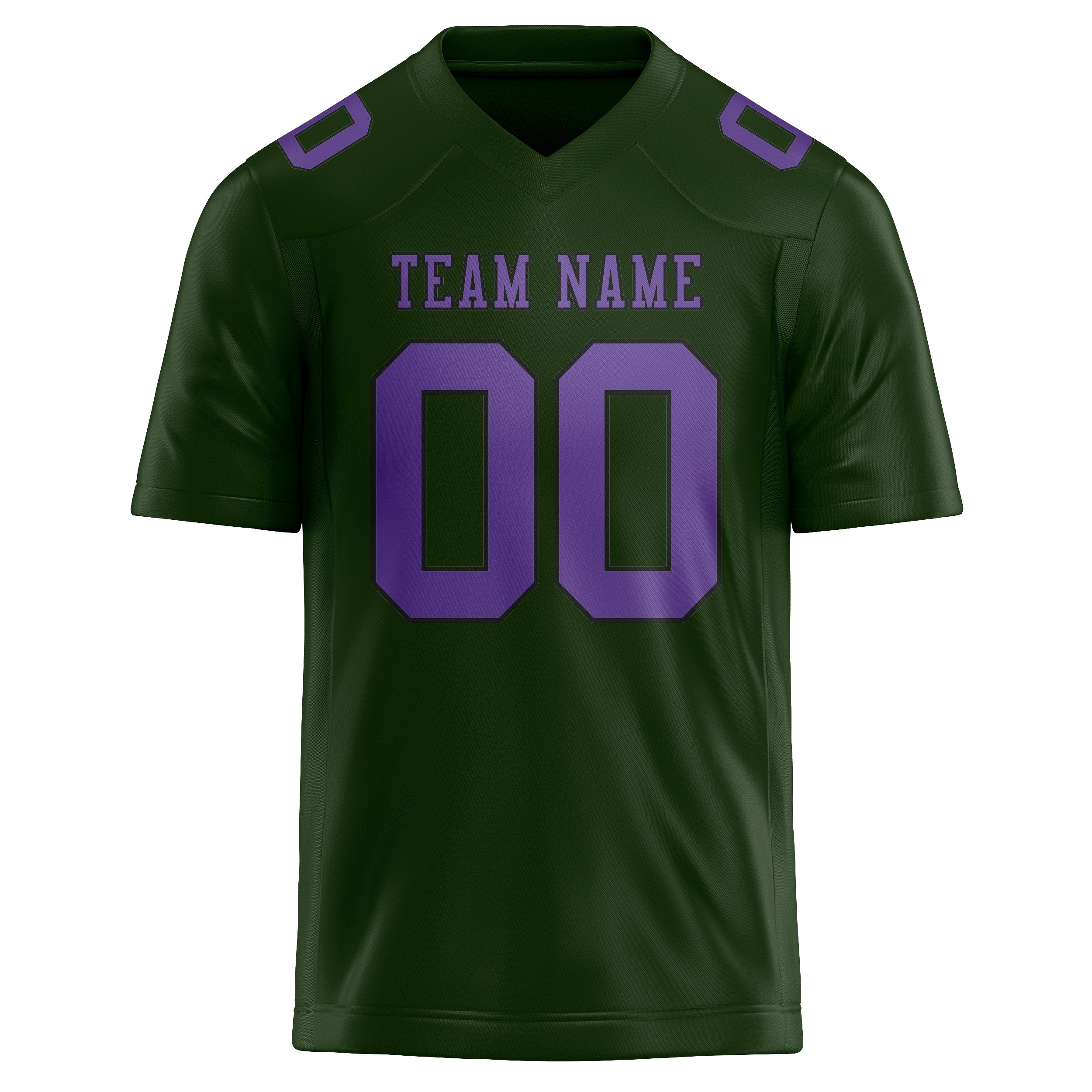 Custom Dark Green Light Purple Football Jersey