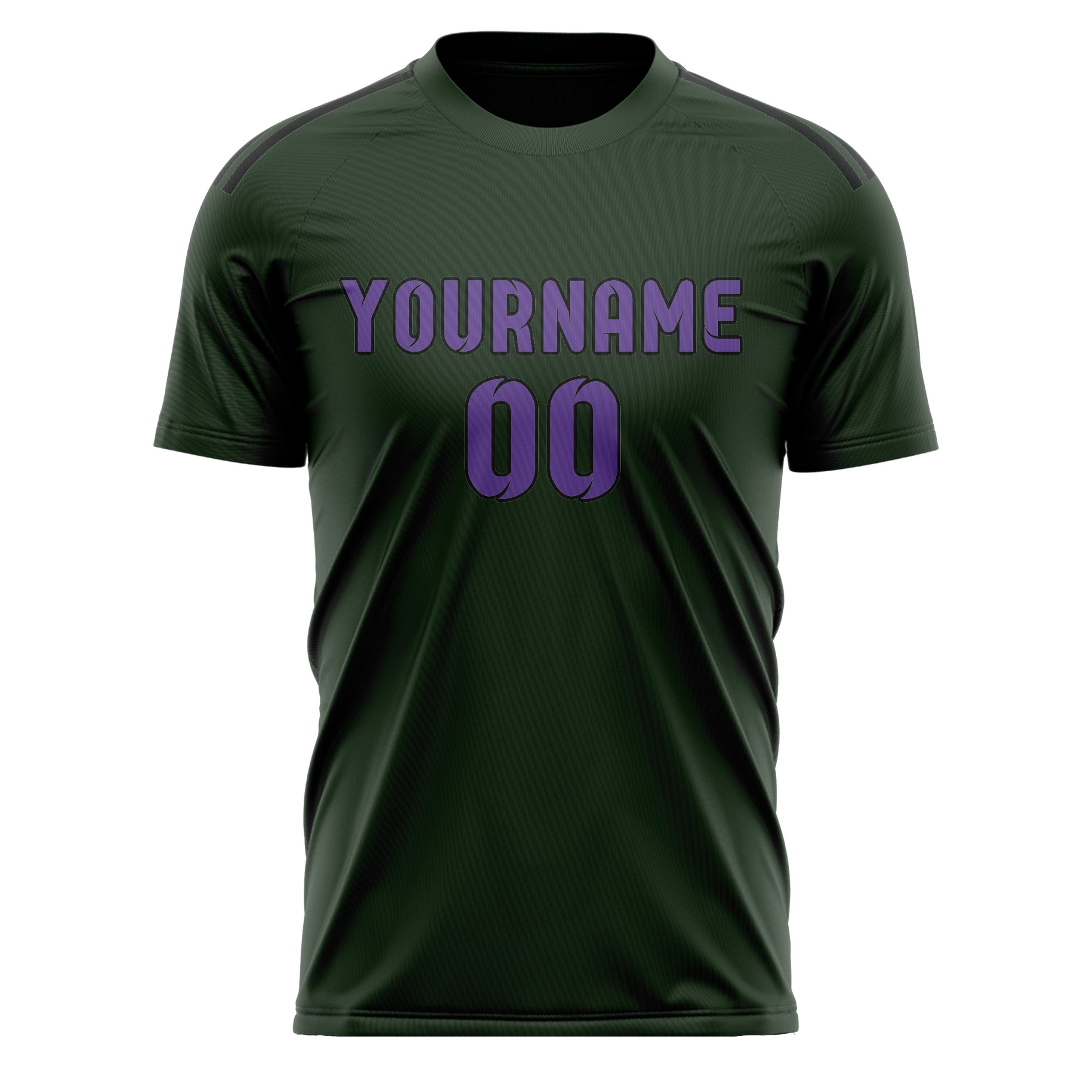 Custom Dark Green Light Purple Soccer Jersey
