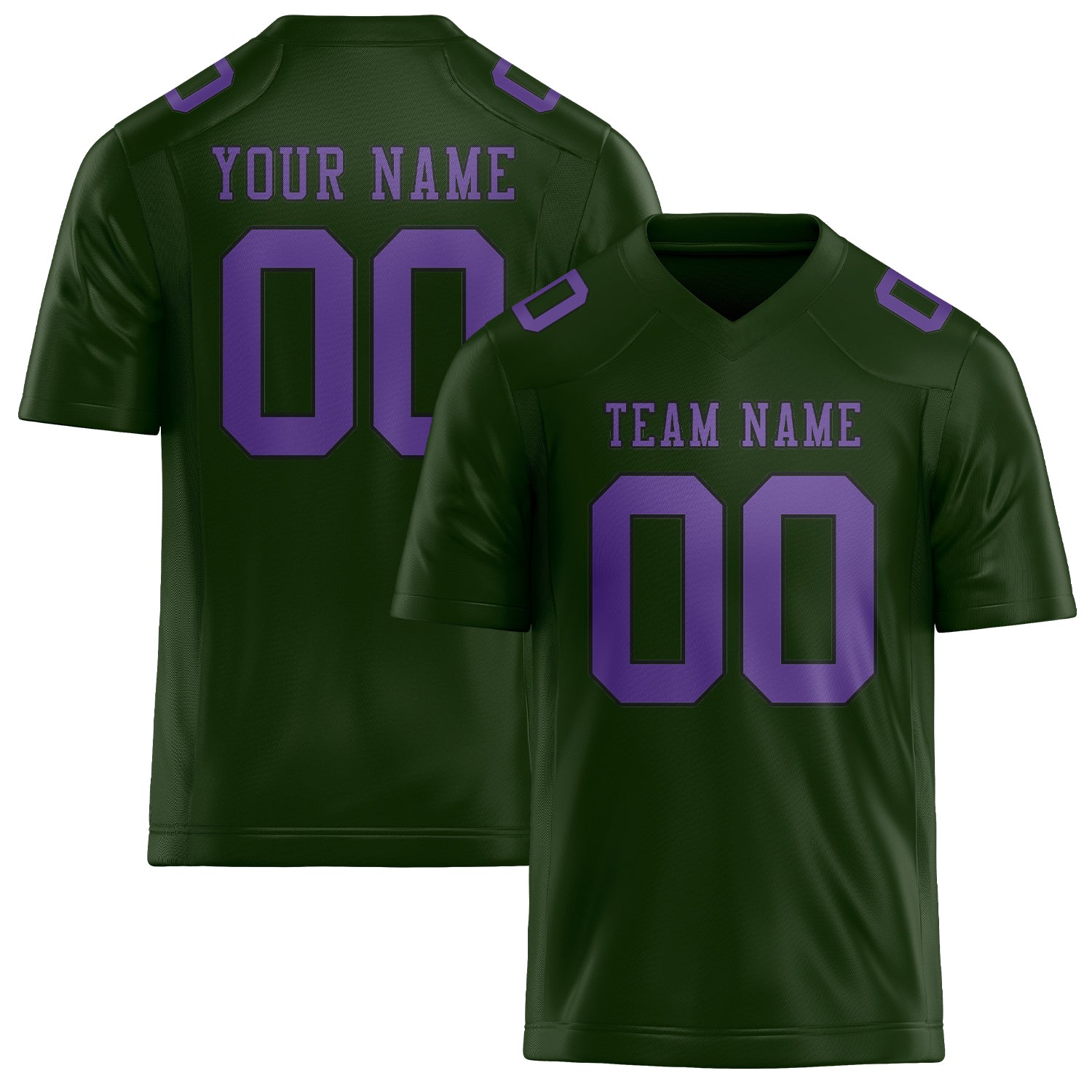 Custom Dark Green Light Purple Football Jersey