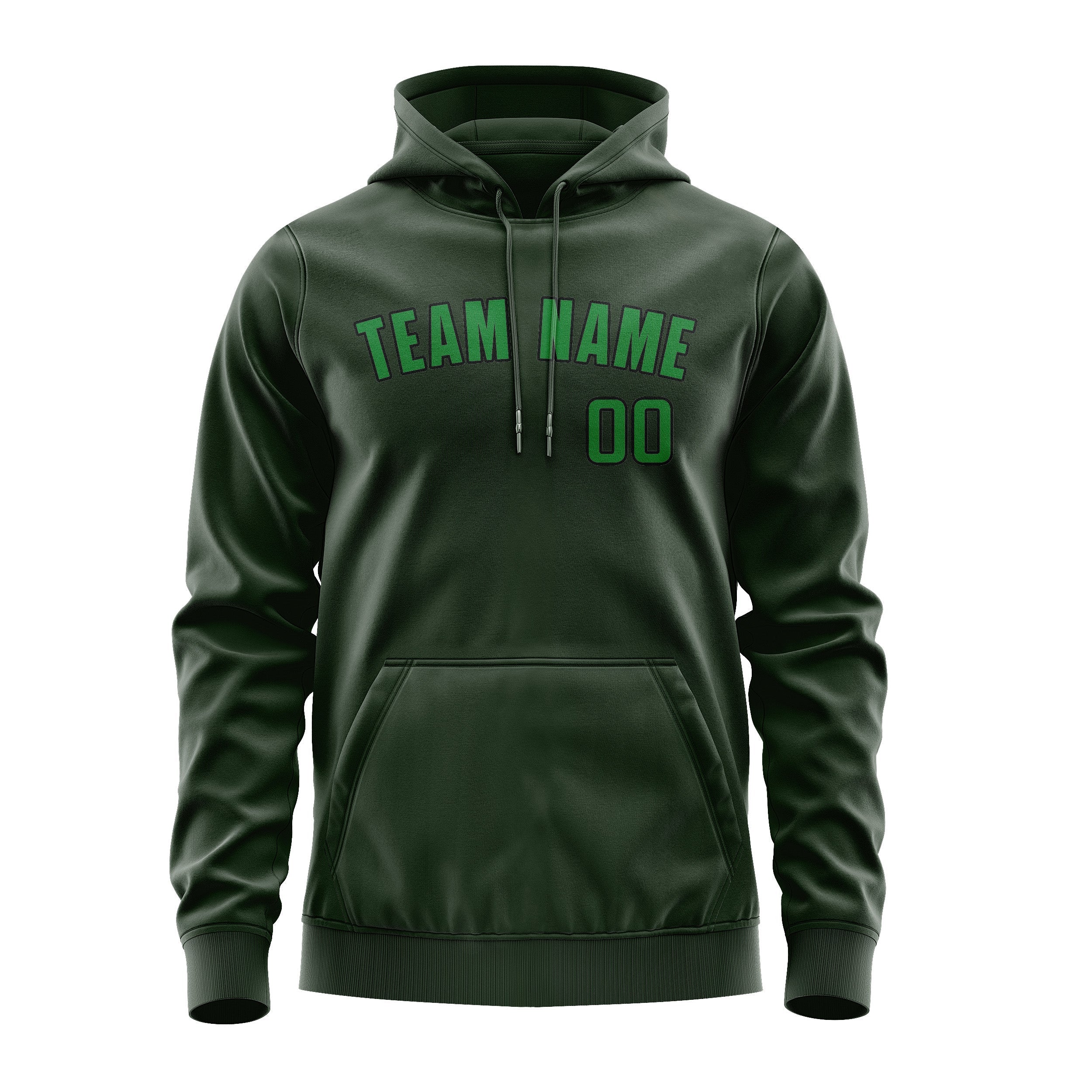 Custom Dark Green Emerald Green Hoodie
