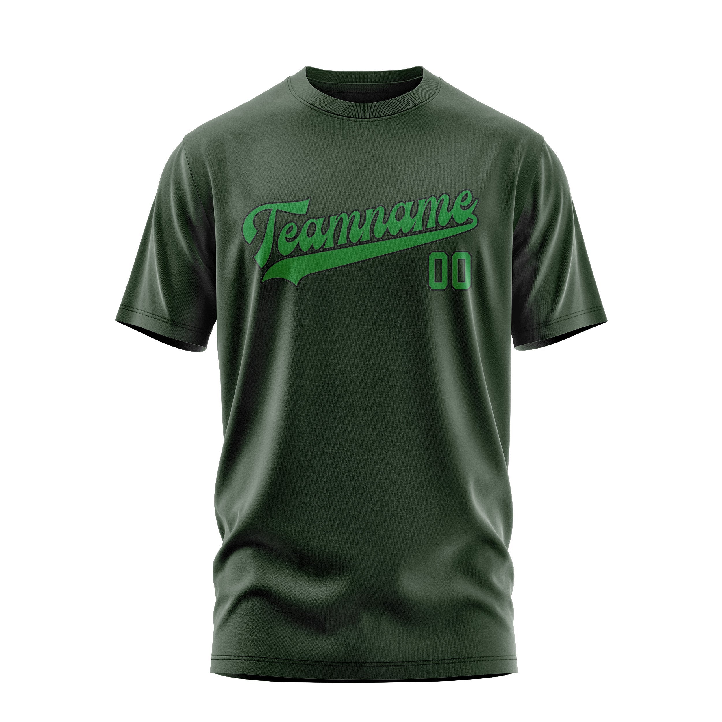 Custom Dark Green Emerald Green T-Shirt