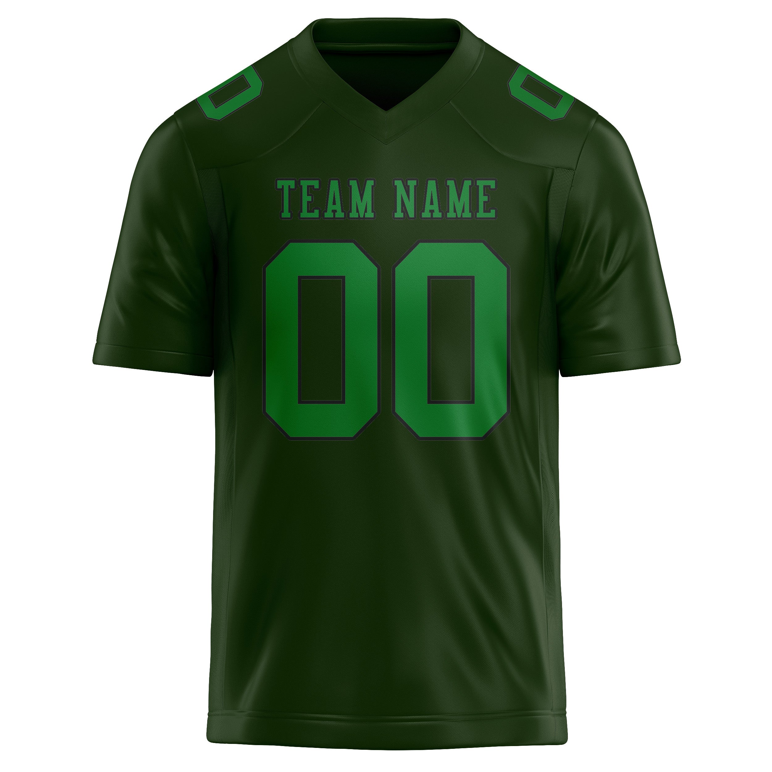 Custom Dark Green Emerald Green Football Jersey