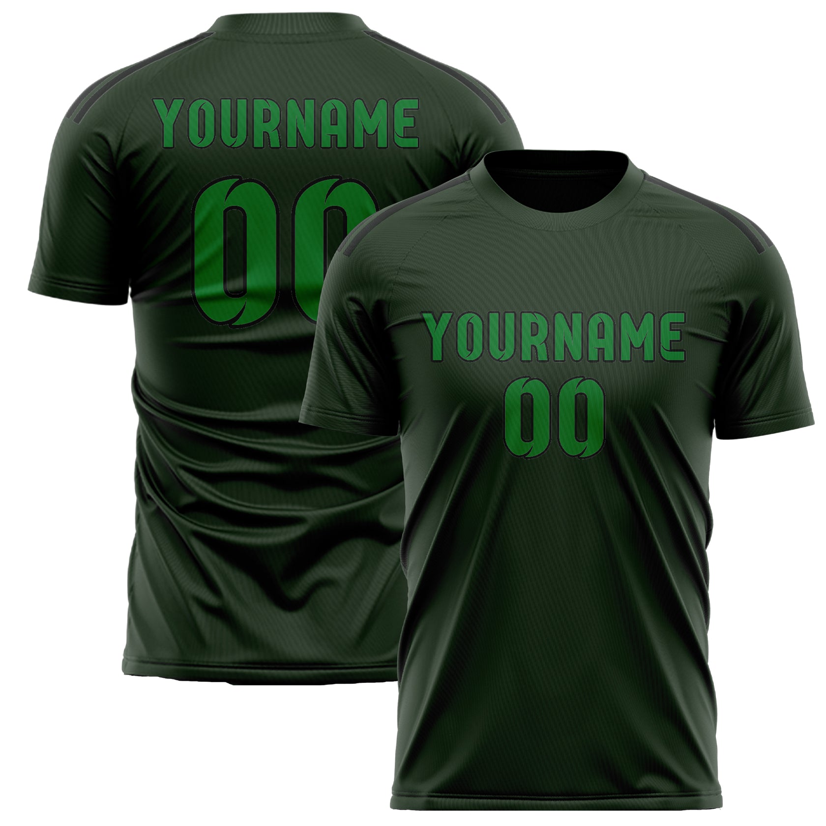 Custom Dark Green Emerald Green Soccer Jersey