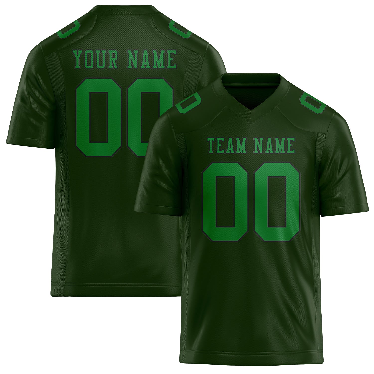 Custom Dark Green Emerald Green Football Jersey