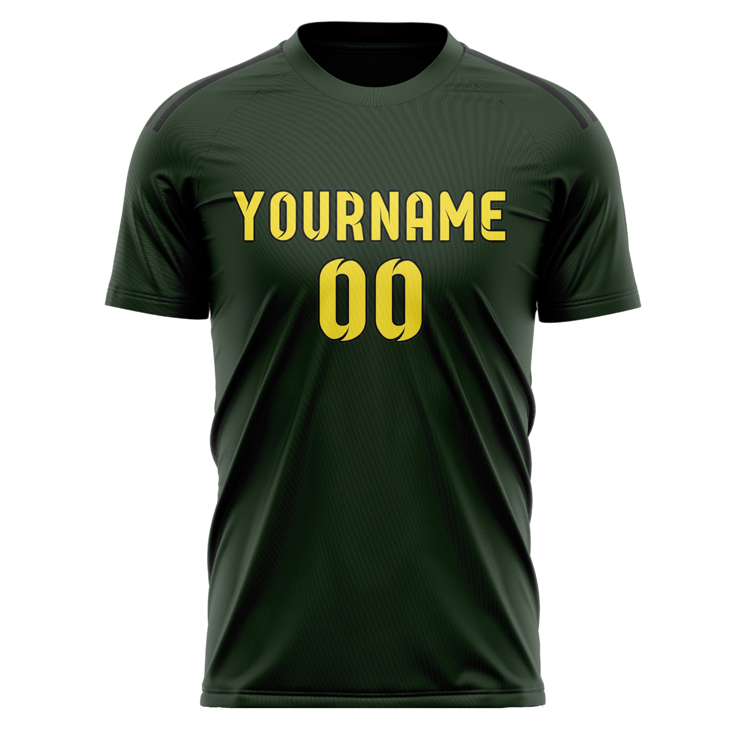 Custom Dark Green Light Yellow Soccer Jersey