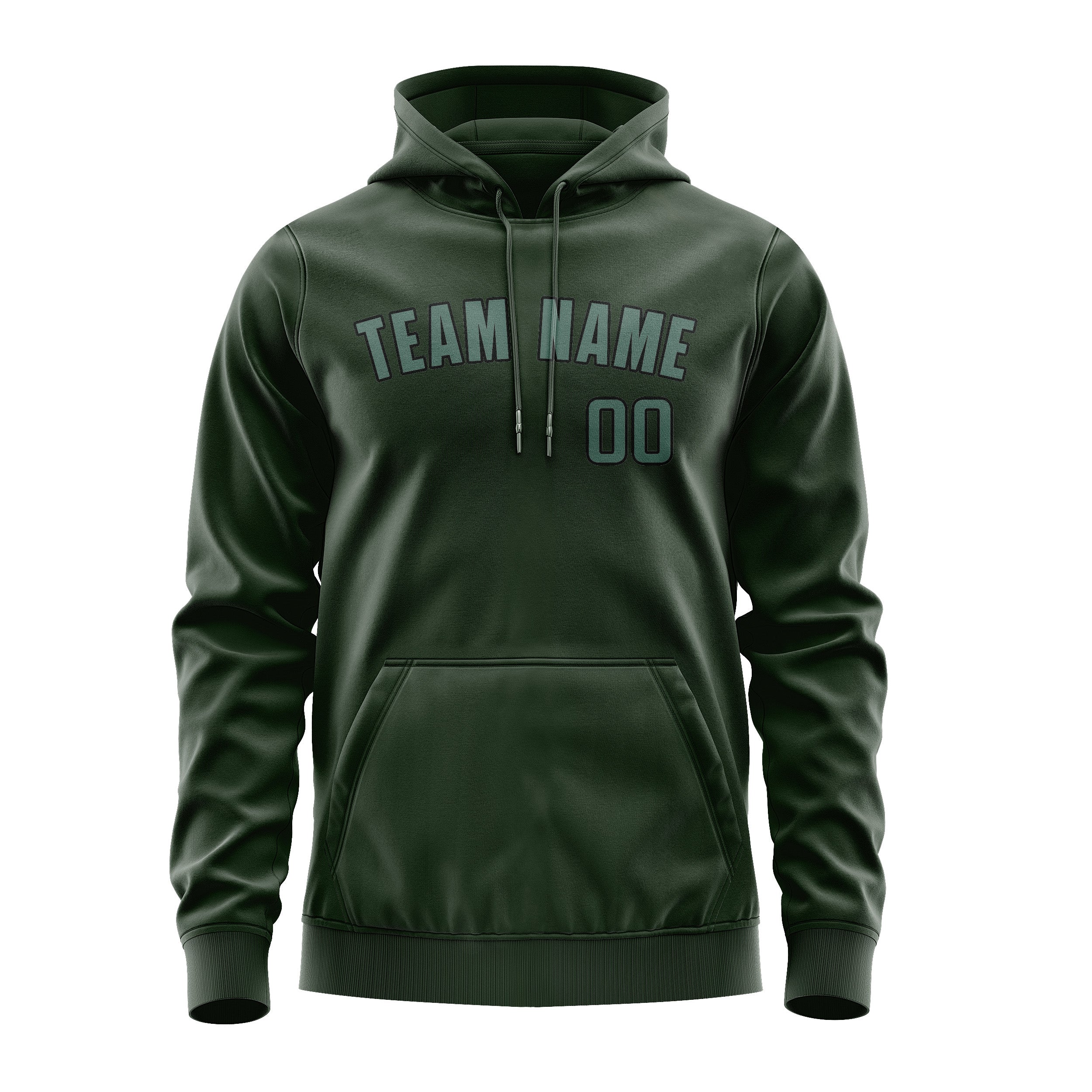 Custom Dark Green Blue Green Hoodie