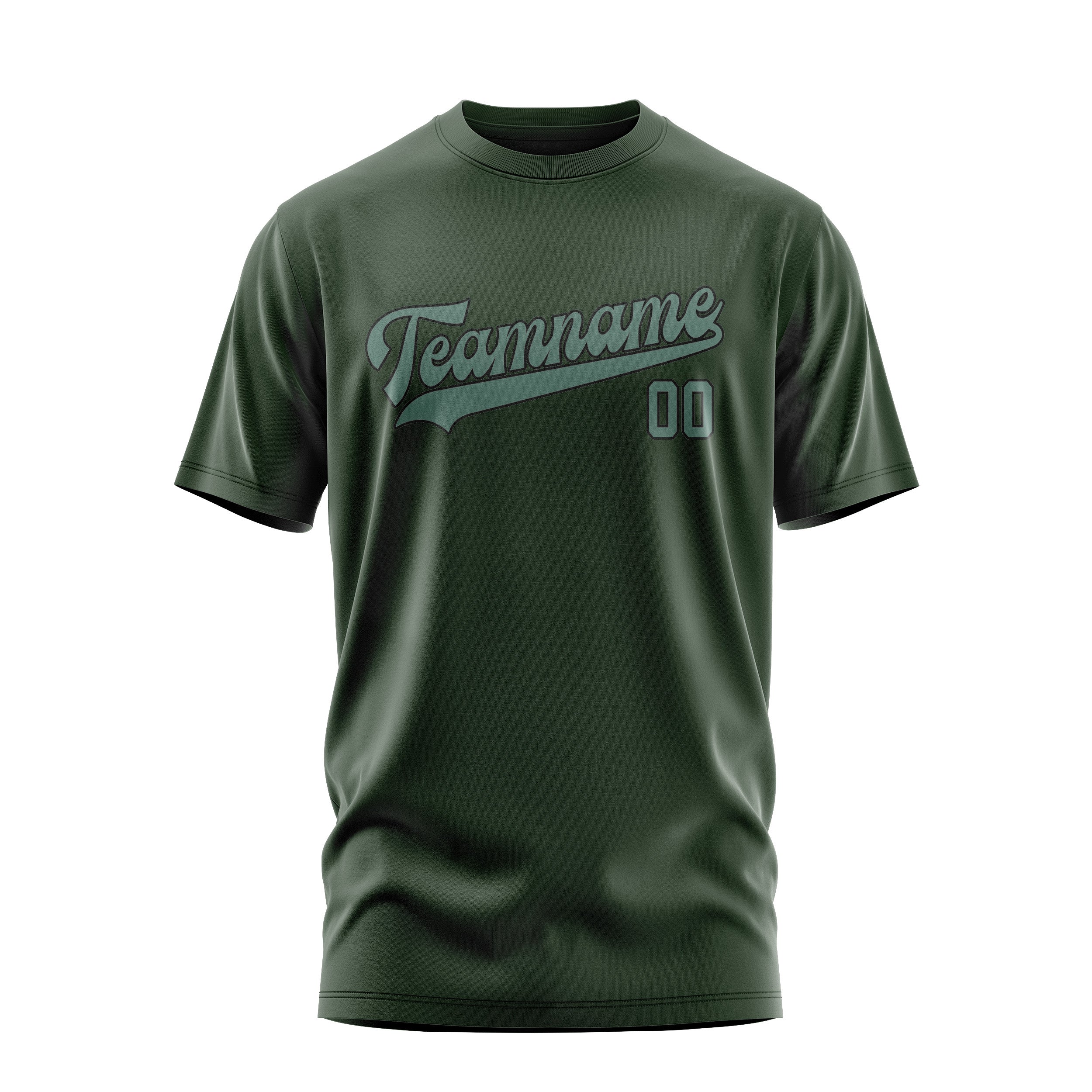 Custom Dark Green Blue Green T-Shirt