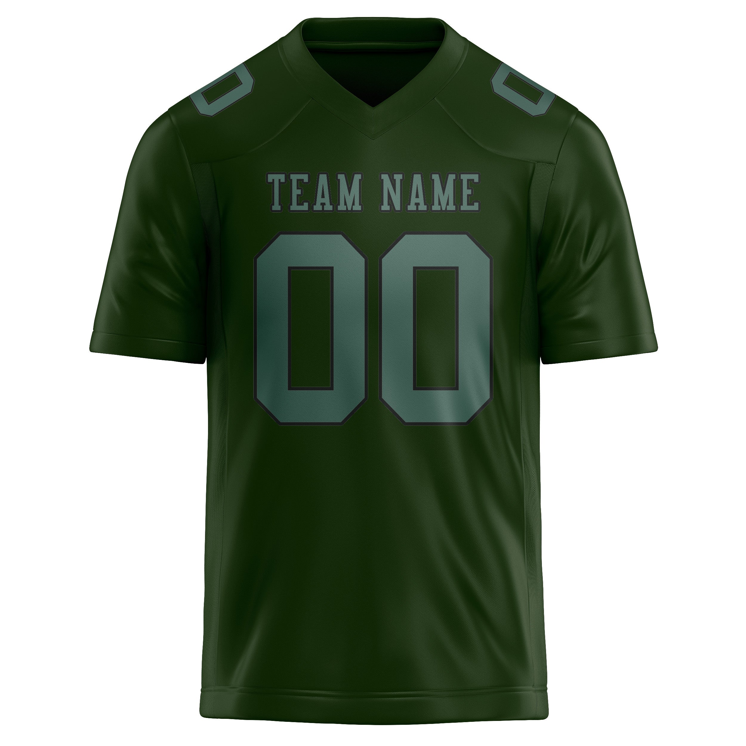 Custom Dark Green Blue Green Football Jersey