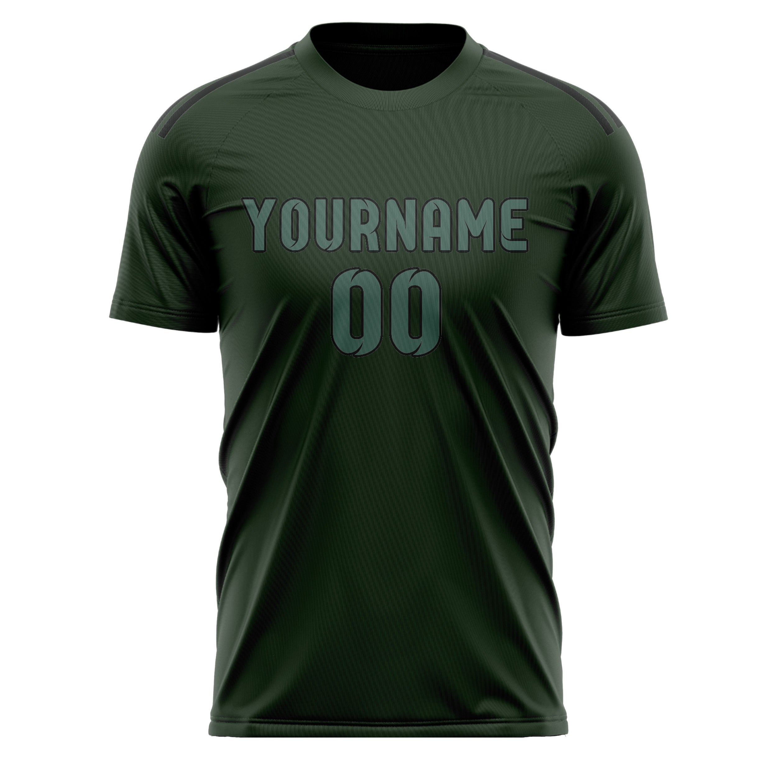 Custom Dark Green Blue Green Soccer Jersey