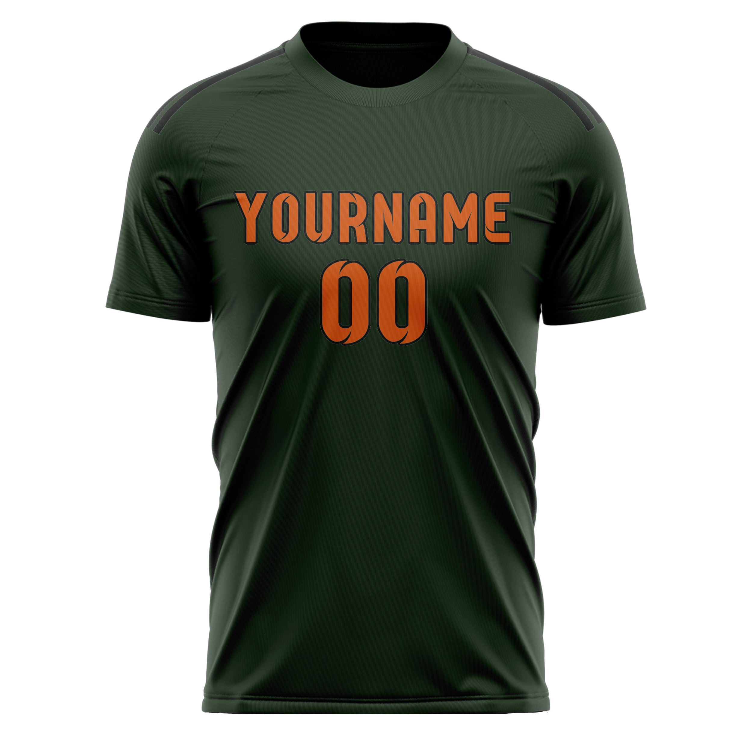 Custom Dark Green Orange Soccer Jersey