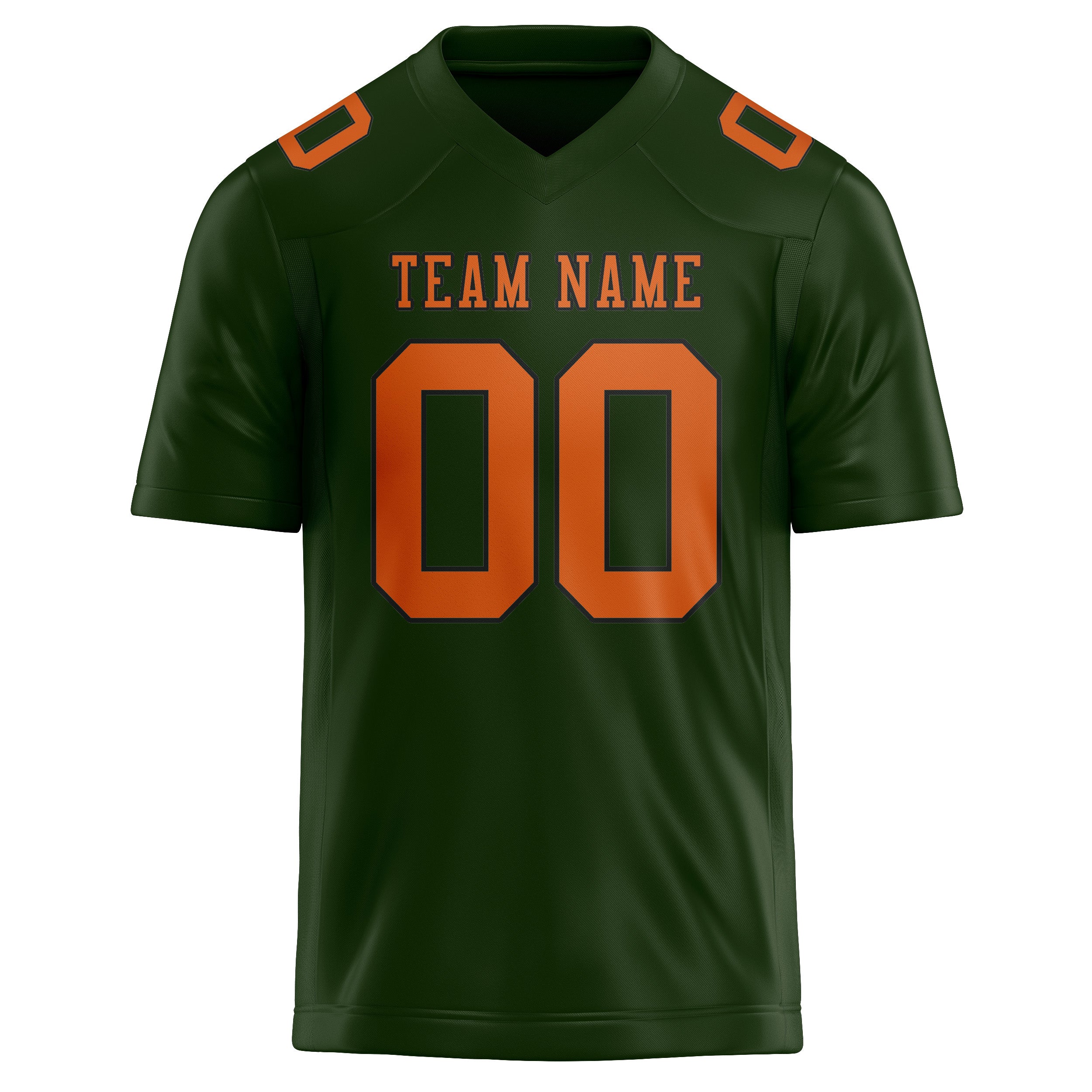 Custom Dark Green Orange Football Jersey