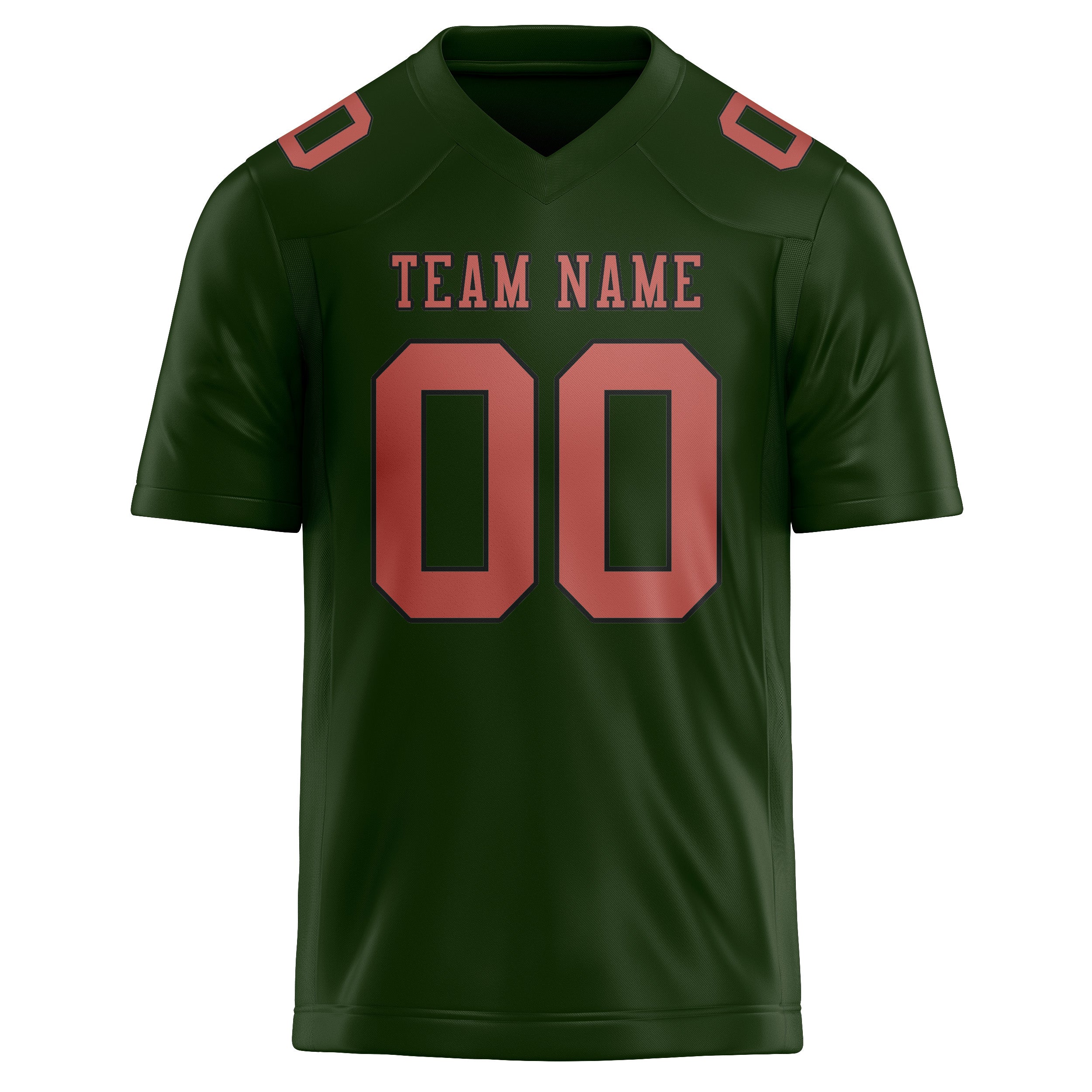 Custom Dark Green Copper Rose Football Jersey