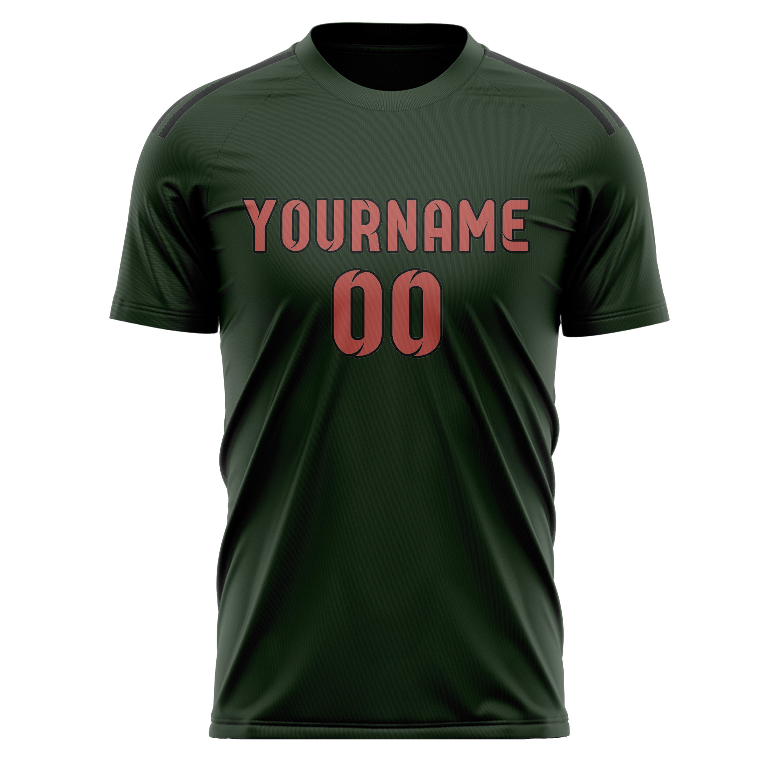 Custom Dark Green Copper Rose Soccer Jersey