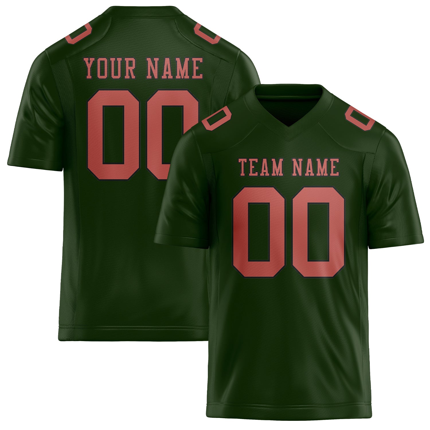Custom Dark Green Copper Rose Football Jersey