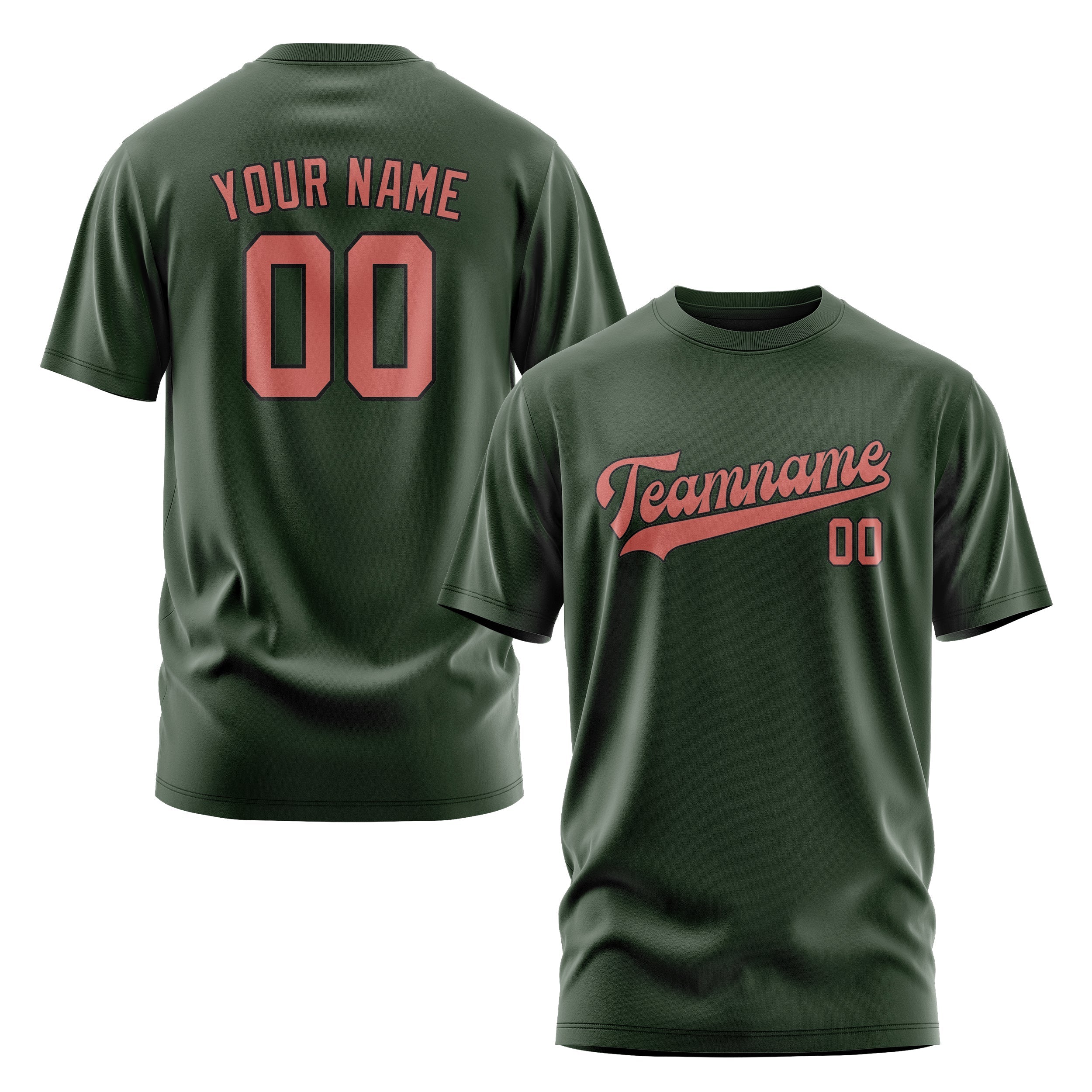Custom Dark Green Copper Rose T-Shirt