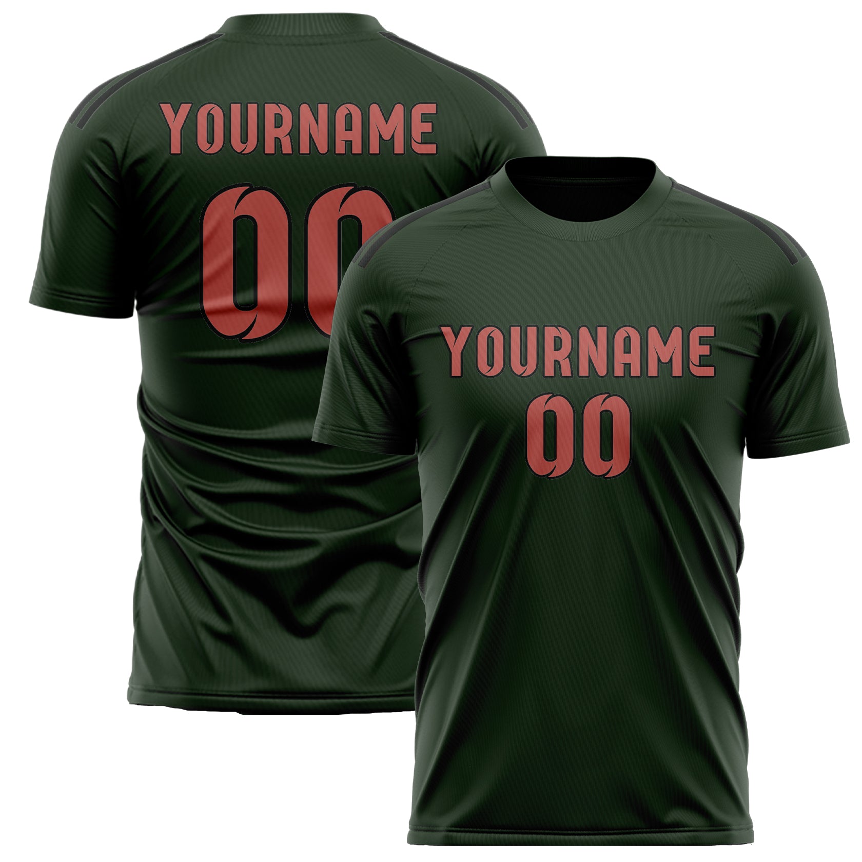 Custom Dark Green Copper Rose Soccer Jersey