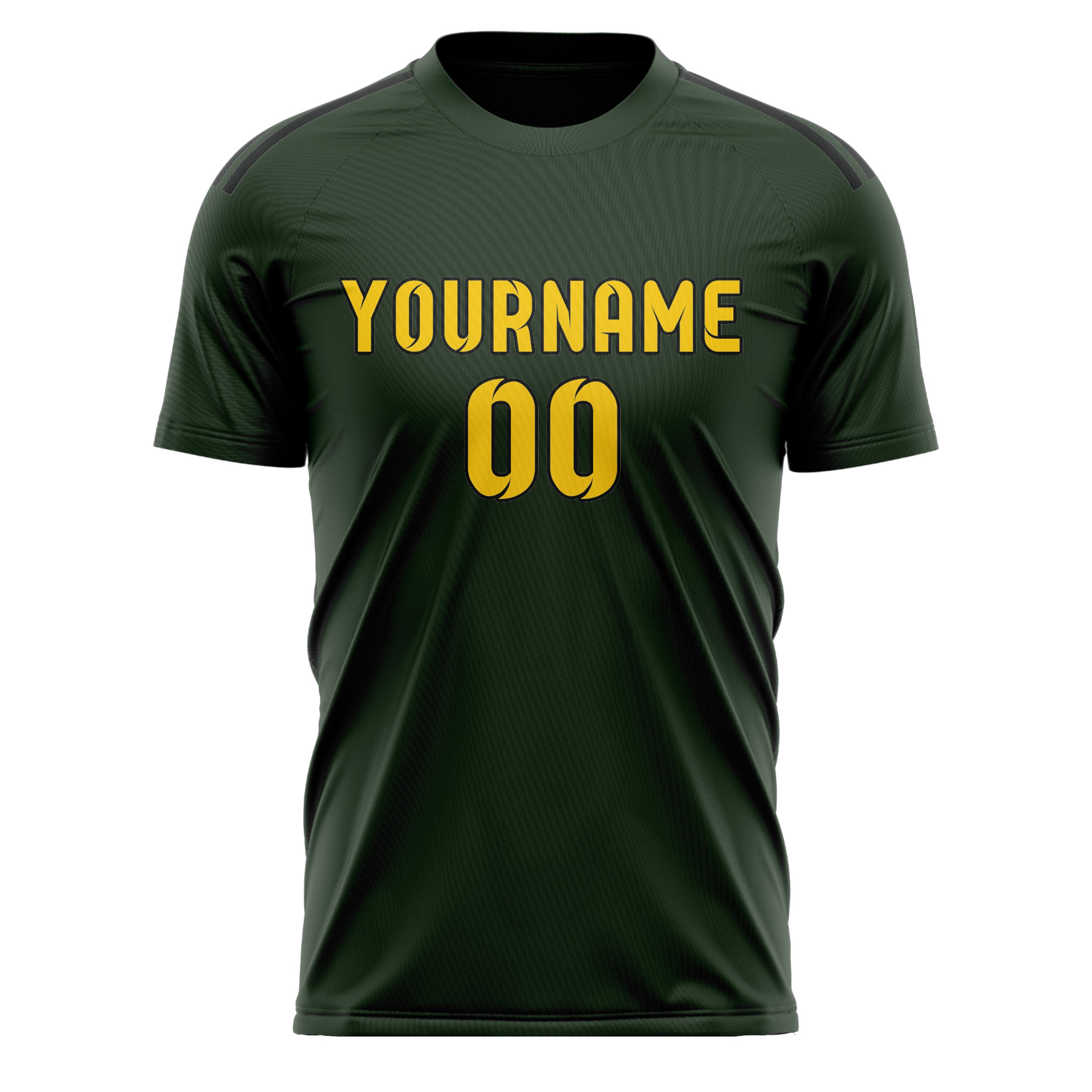 Custom Dark Green Gold Soccer Jersey