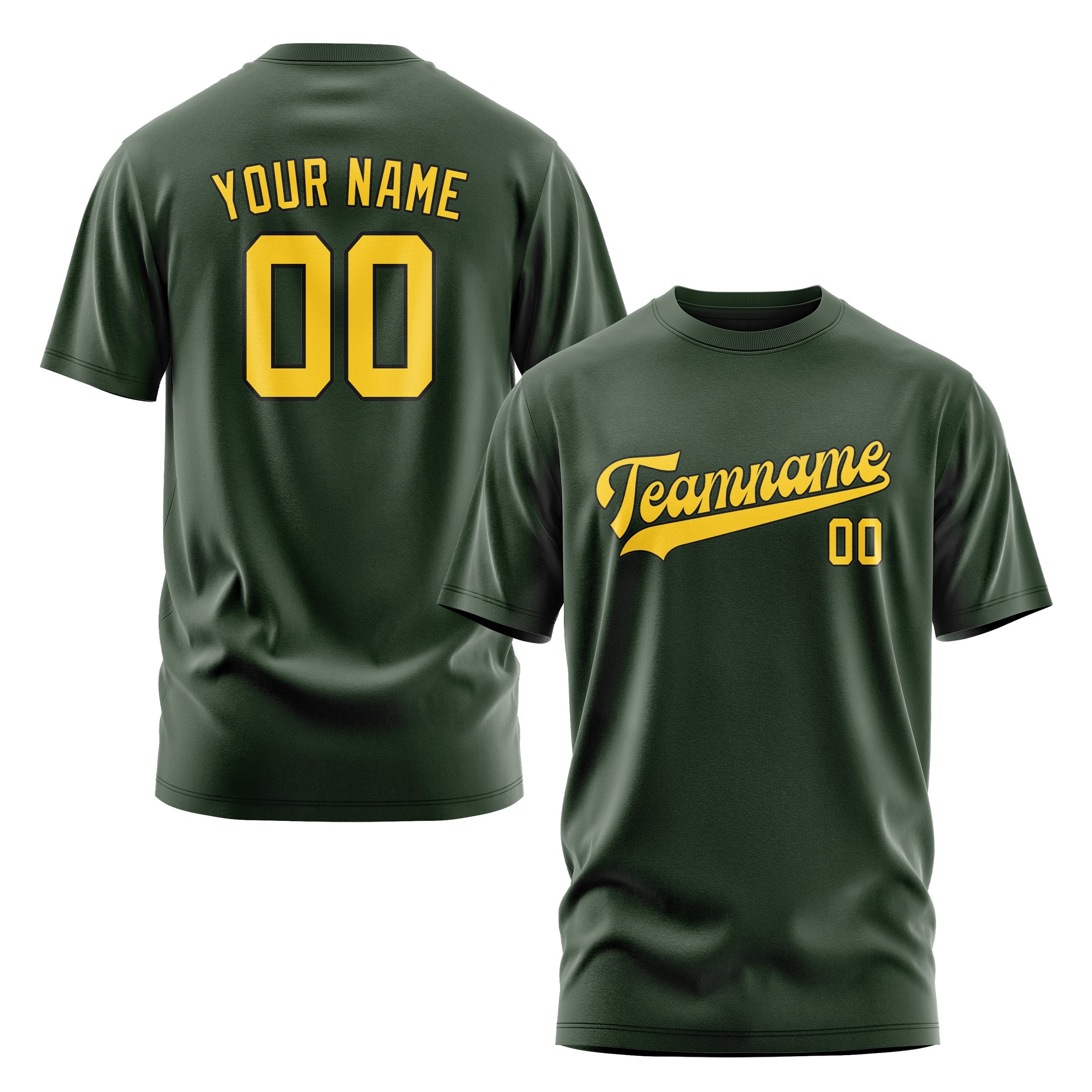 Custom Dark Green Gold T-Shirt