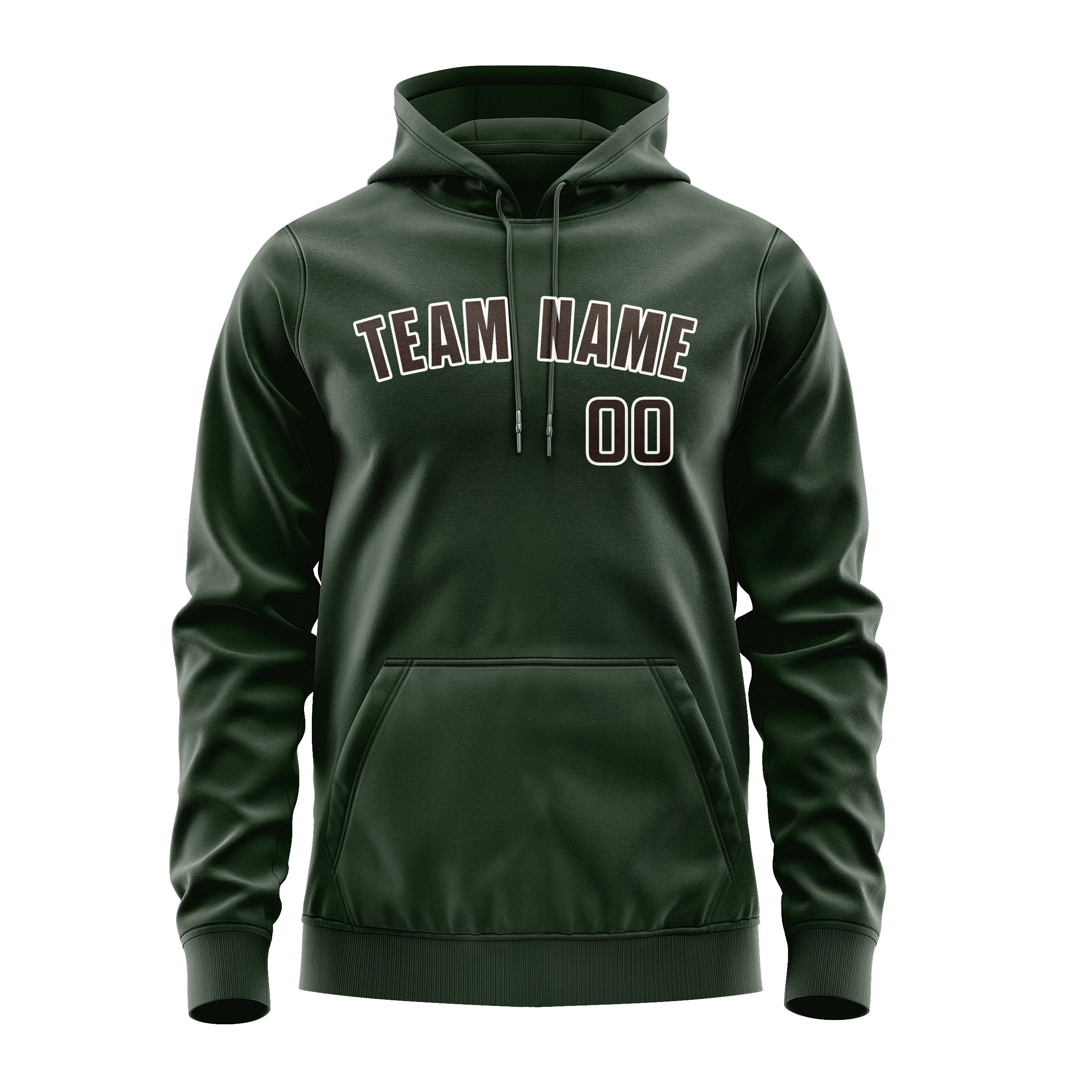 Custom Dark Green Brown Hoodie