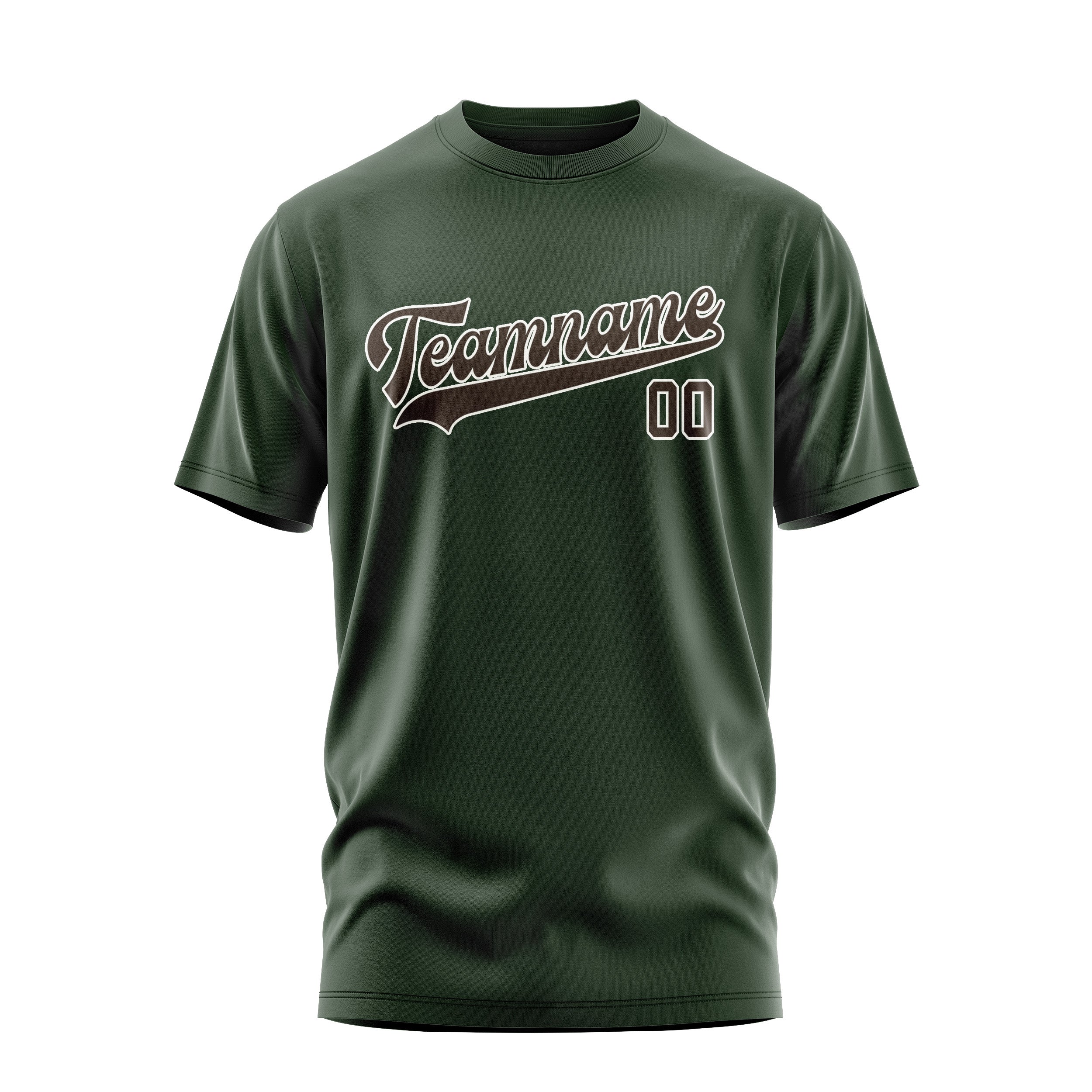 Custom Dark Green Brown T-Shirt