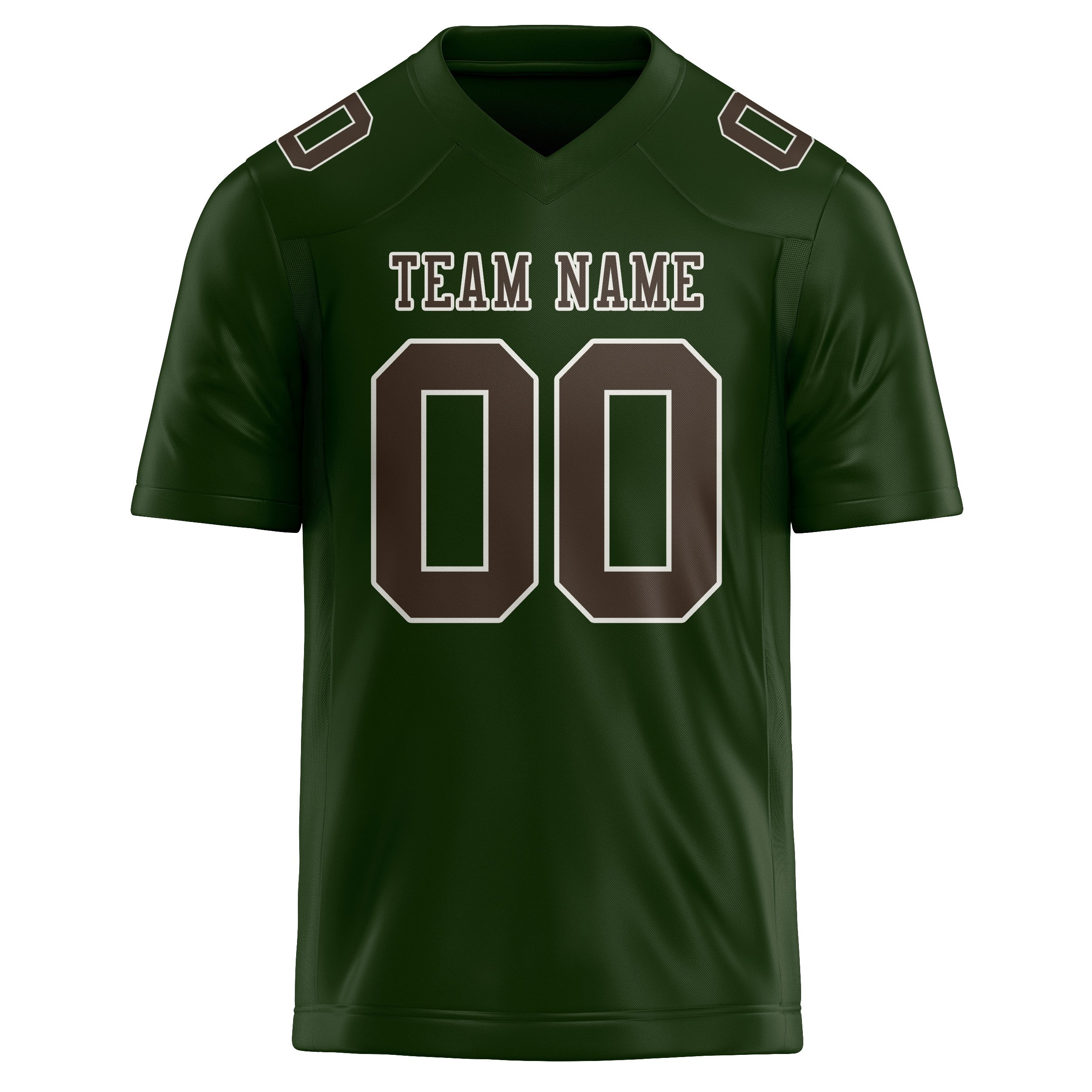Custom Dark Green Brown Football Jersey
