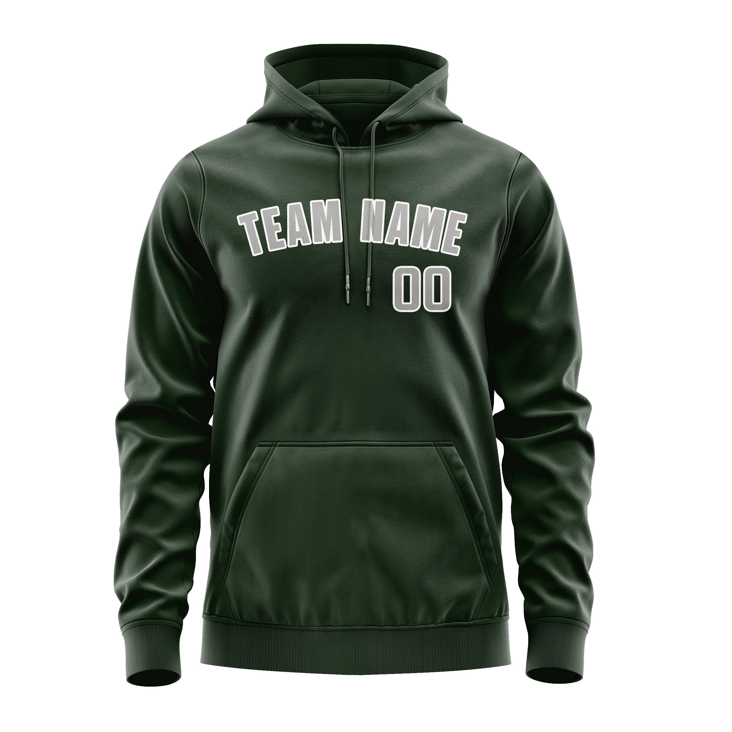 Custom Dark Green Gray Hoodie