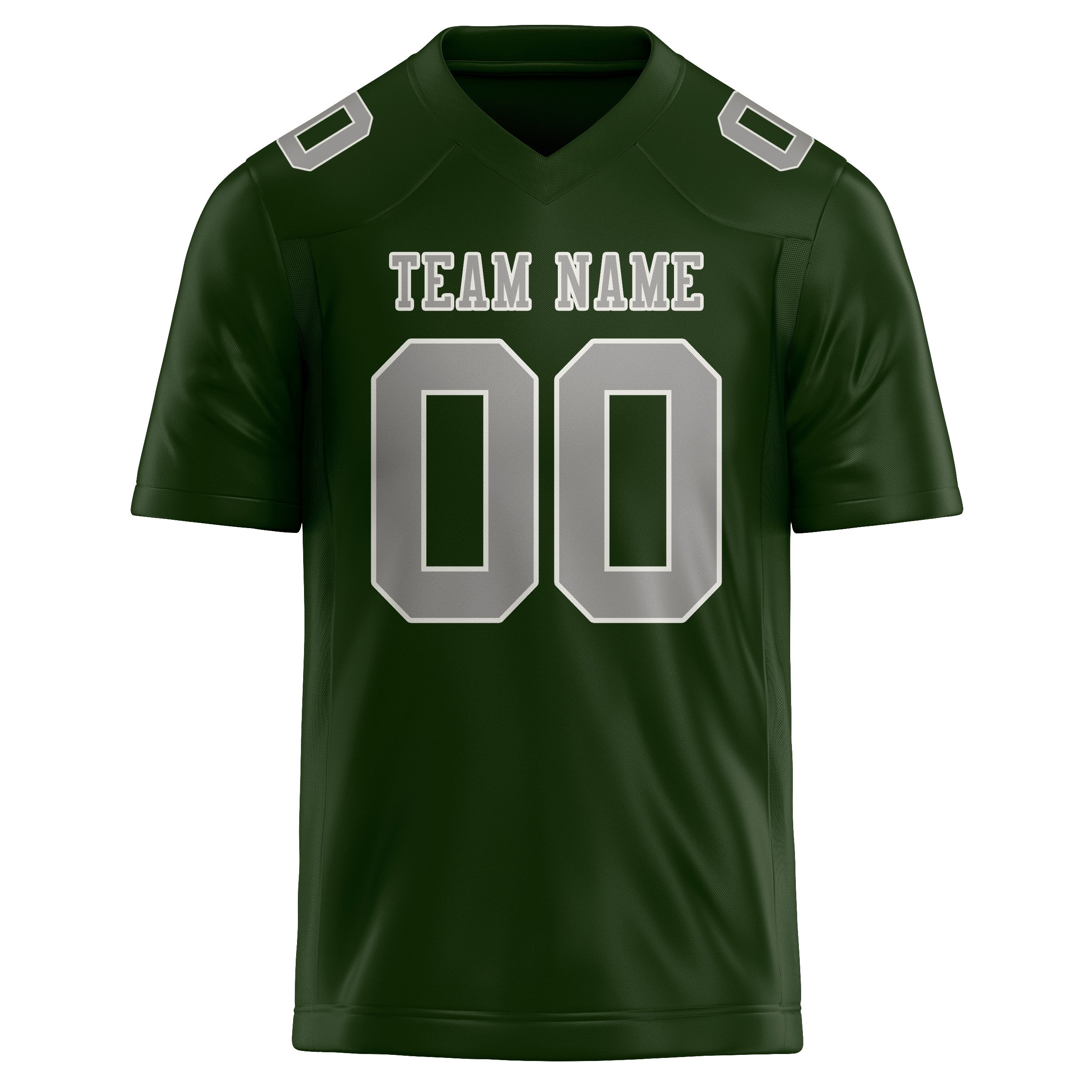 Custom Dark Green Gray Football Jersey