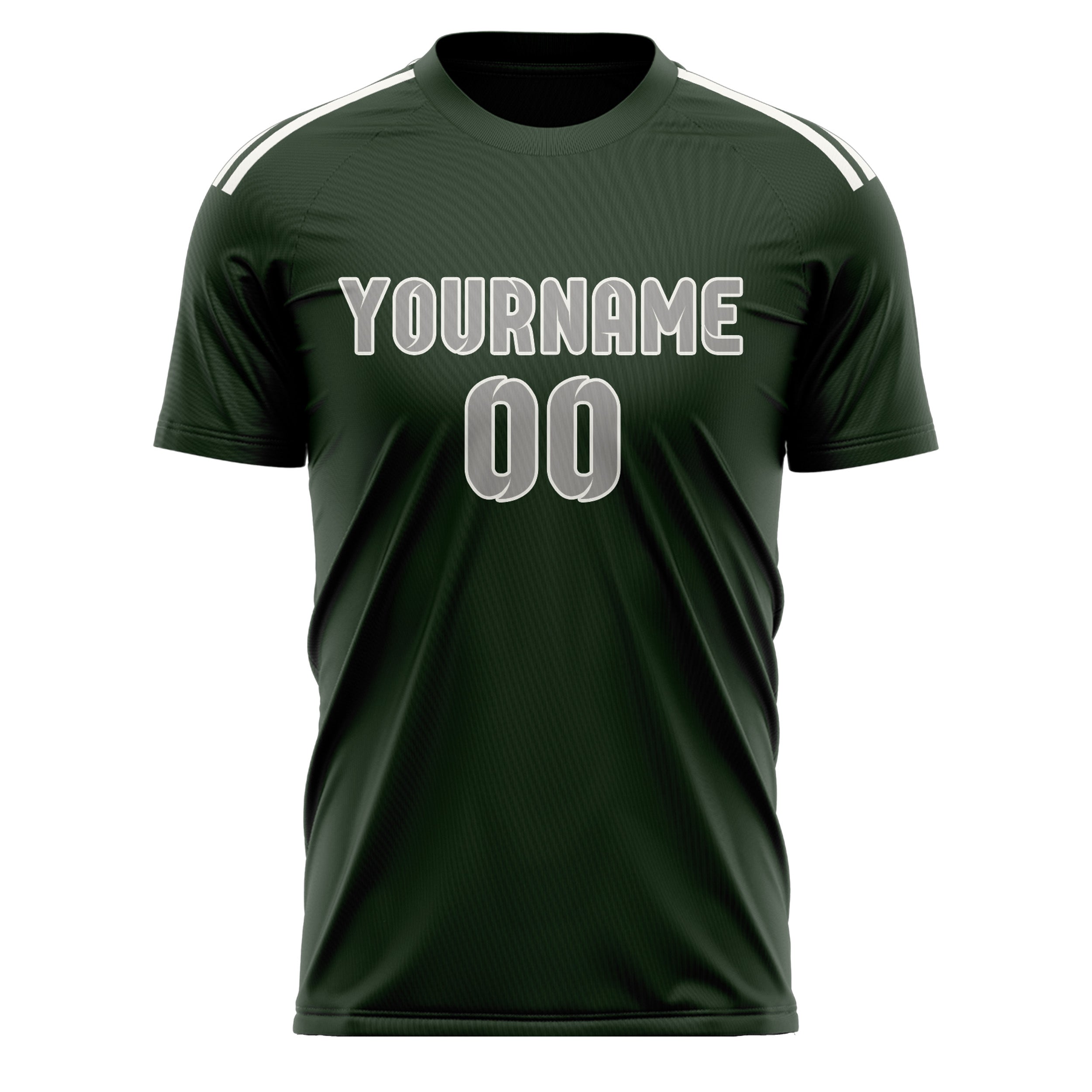 Custom Dark Green Gray Soccer Jersey