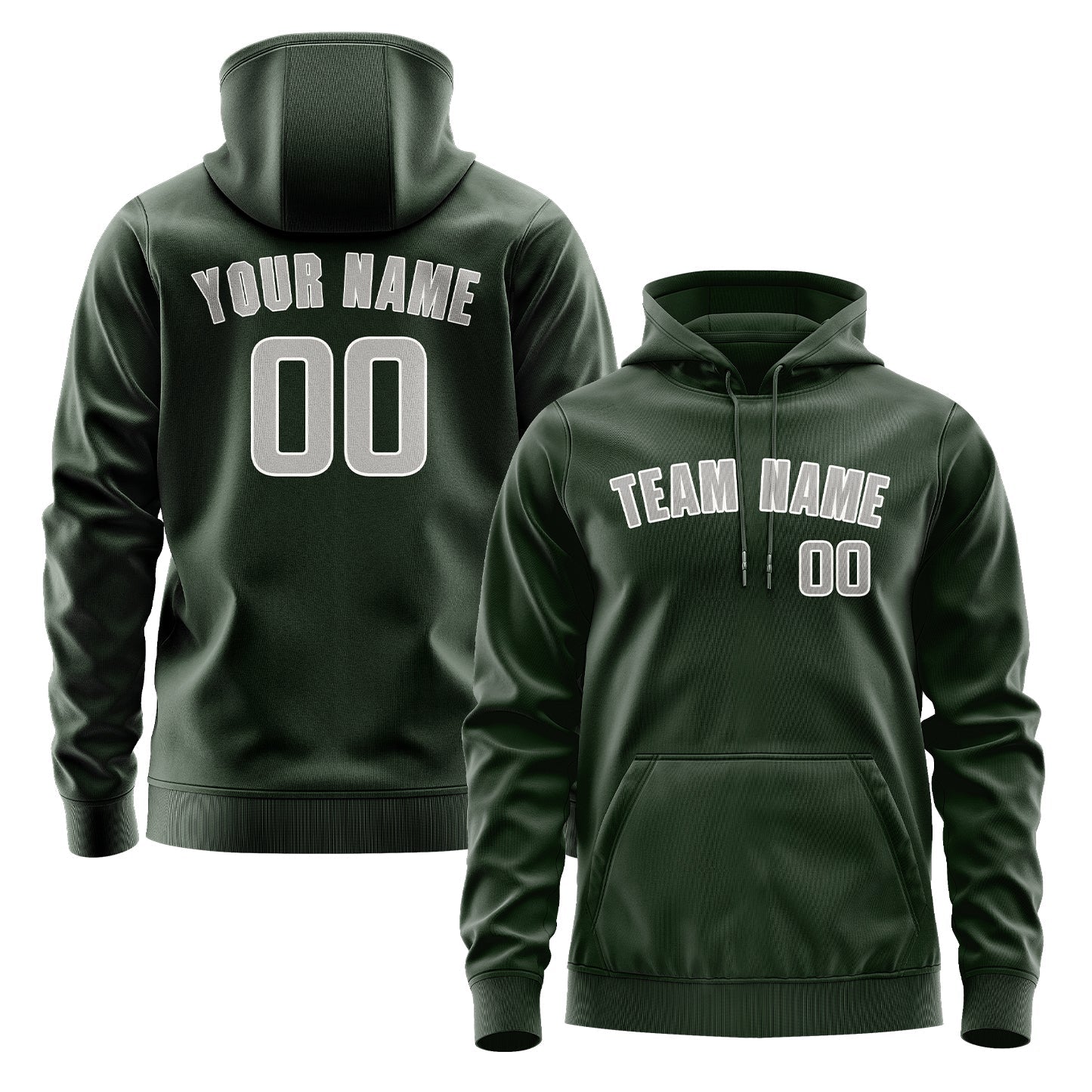 Custom Dark Green Gray Hoodie