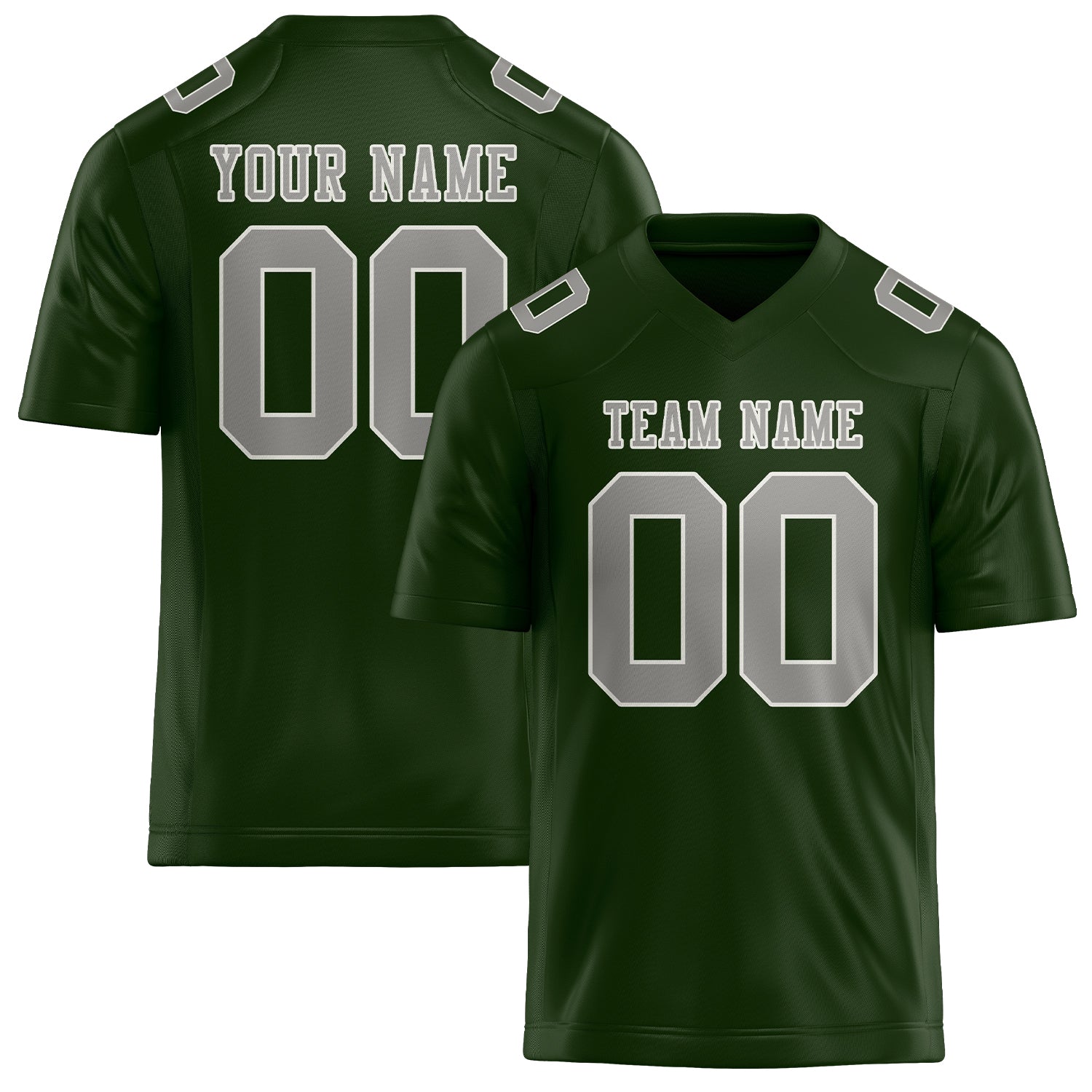 Custom Dark Green Gray Football Jersey