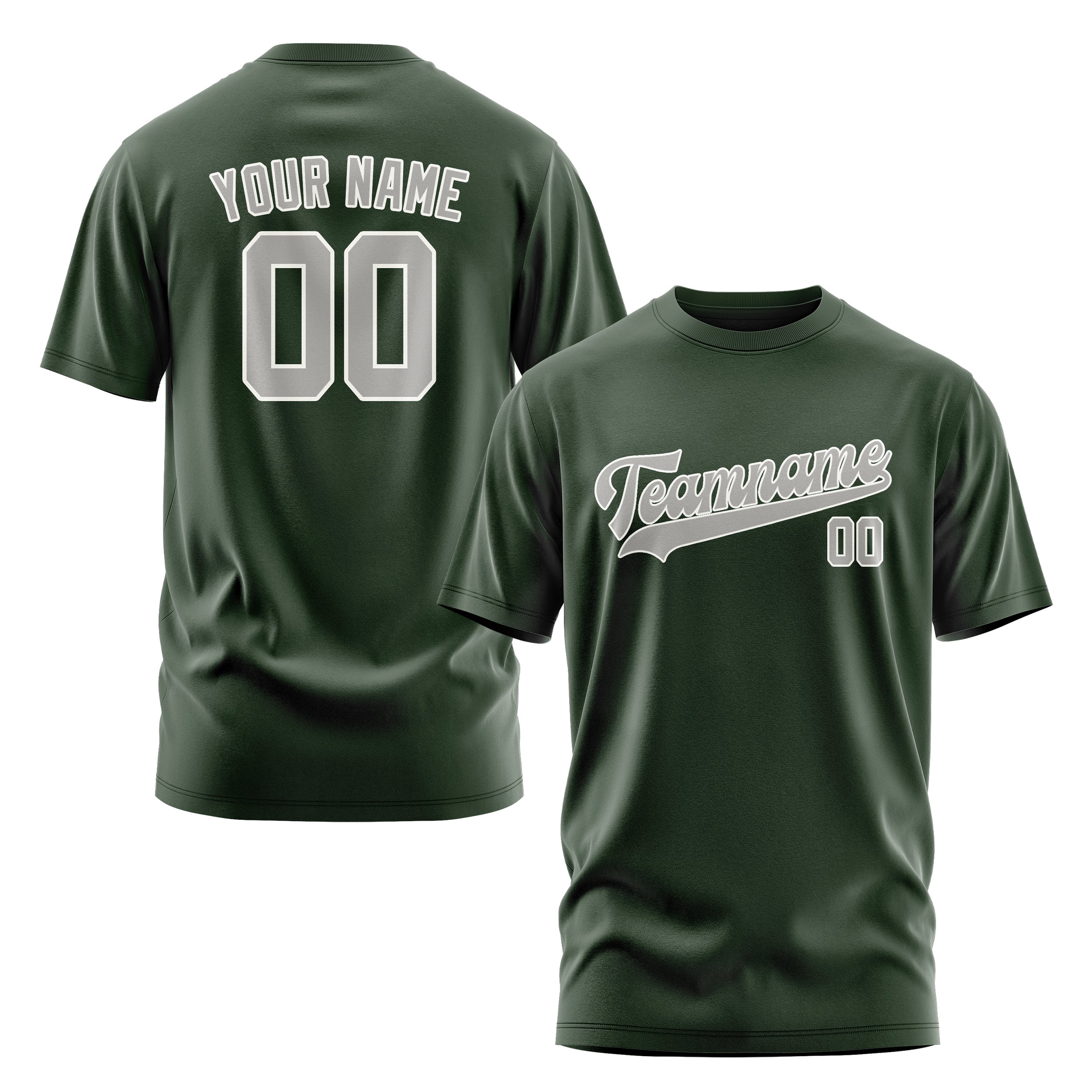 Custom Dark Green Gray T-Shirt